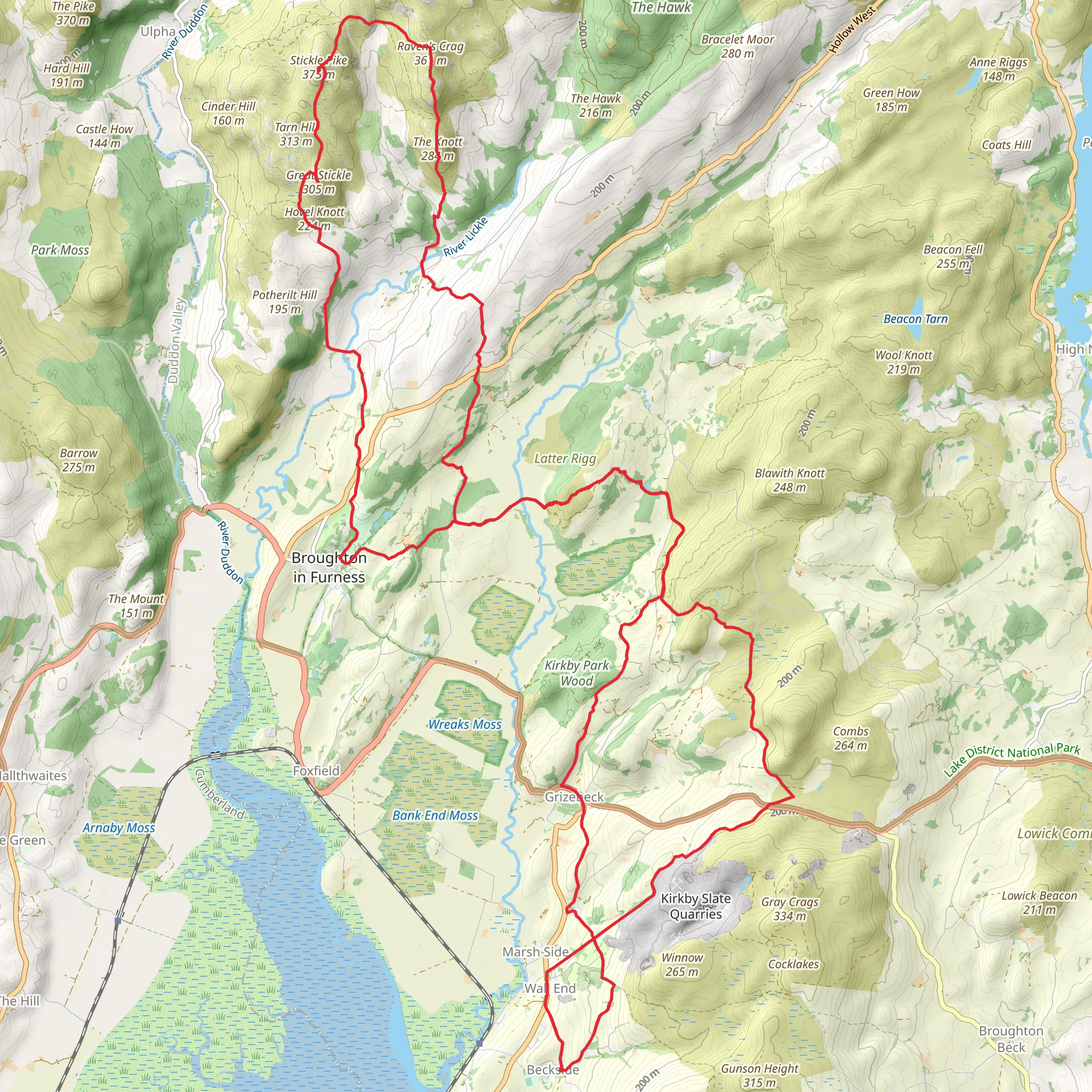 Broughton-in-furness and Broughton Mills Walk mobile static map