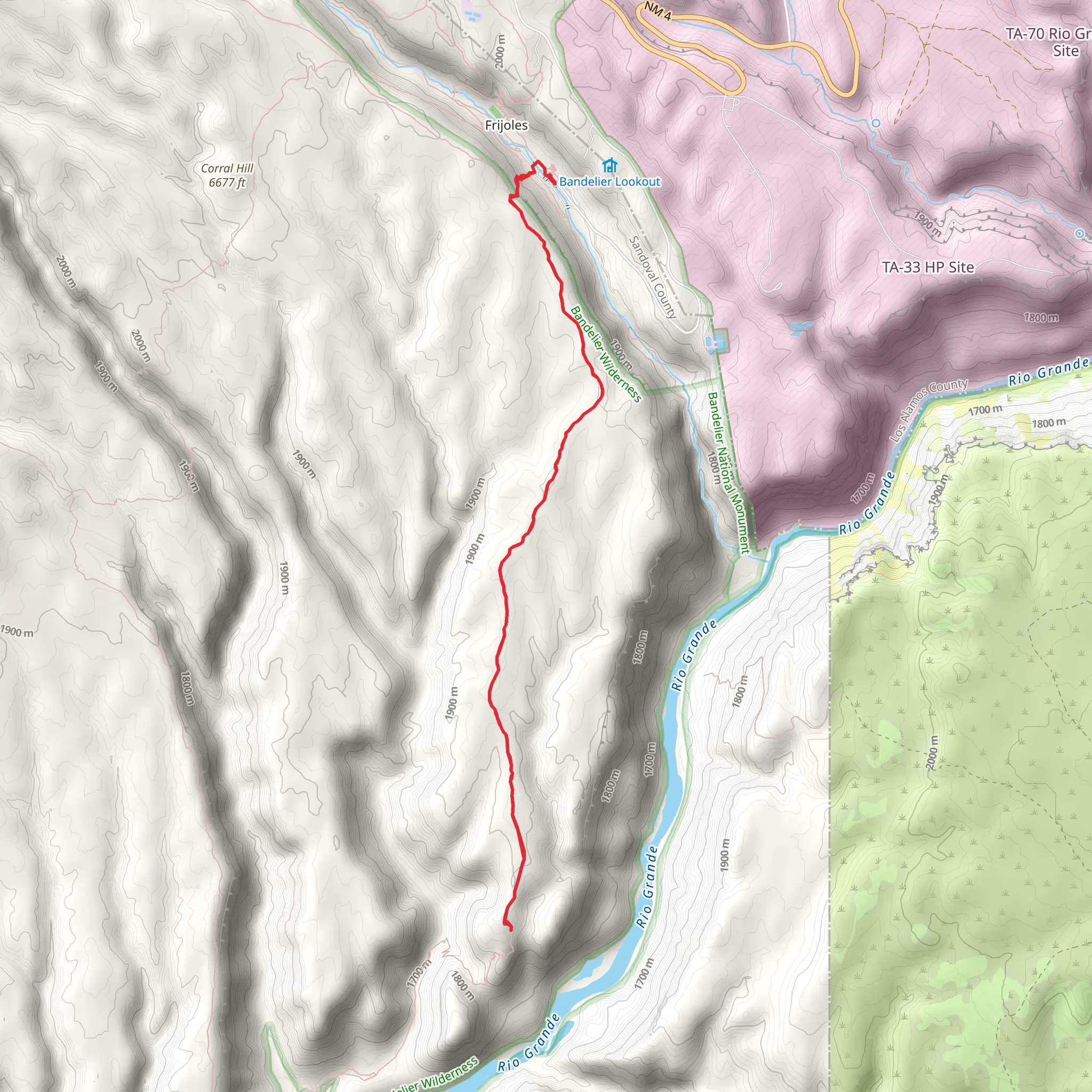 Tuff Trail and Burro Trail mobile static map