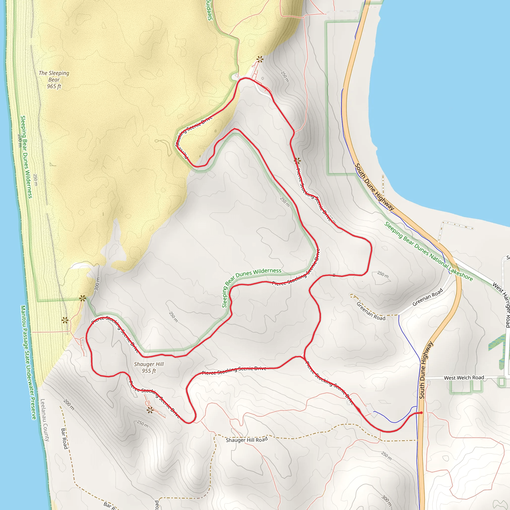 Pierce Stocking Scenic Drive Loop mobile static map