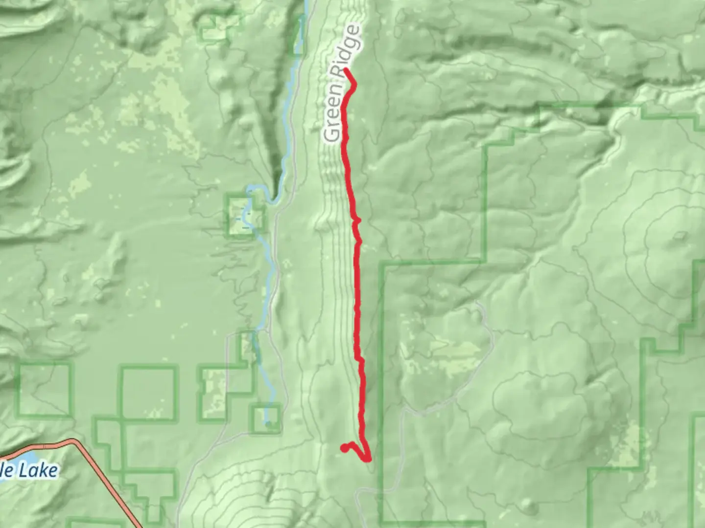 An image depicting the trail Green Ridge Trail - Forest Road 1120 and its surrounding area.