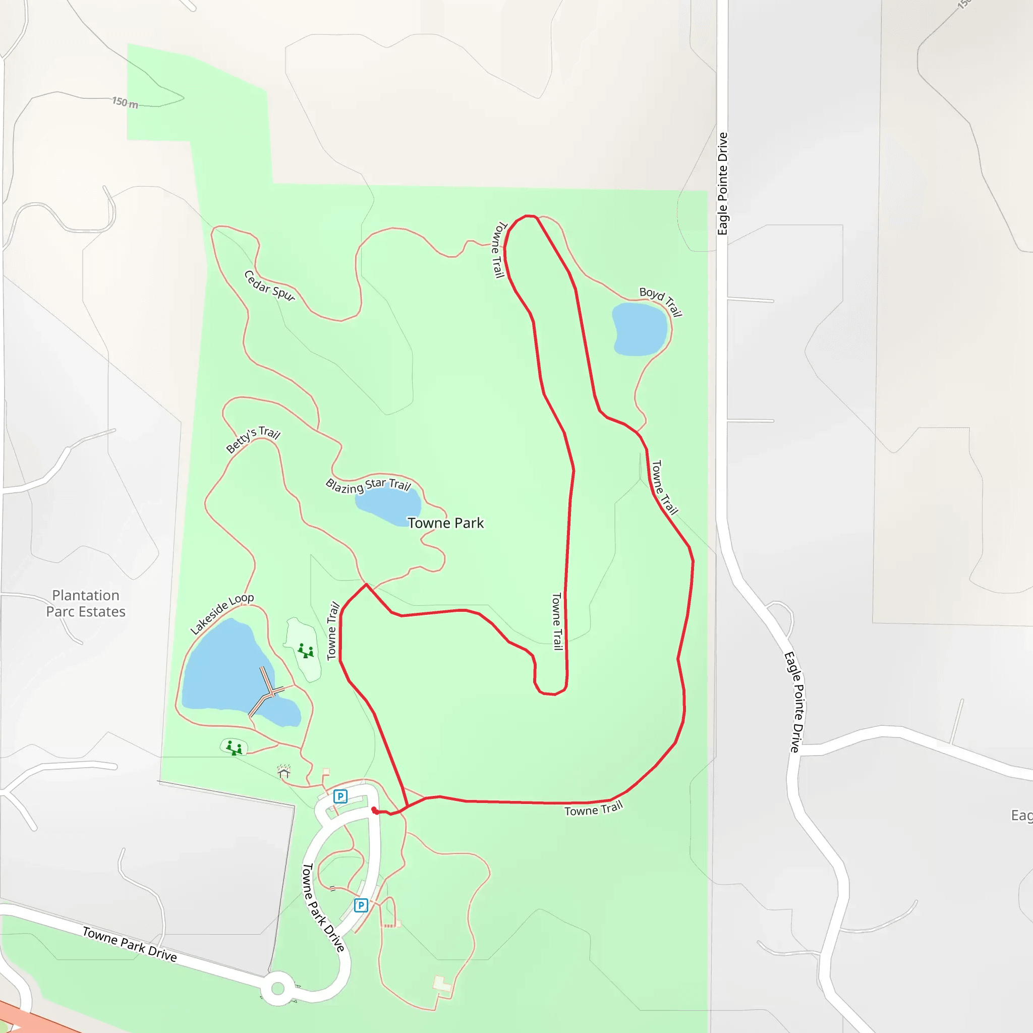 Towne Park Loop mobile static map