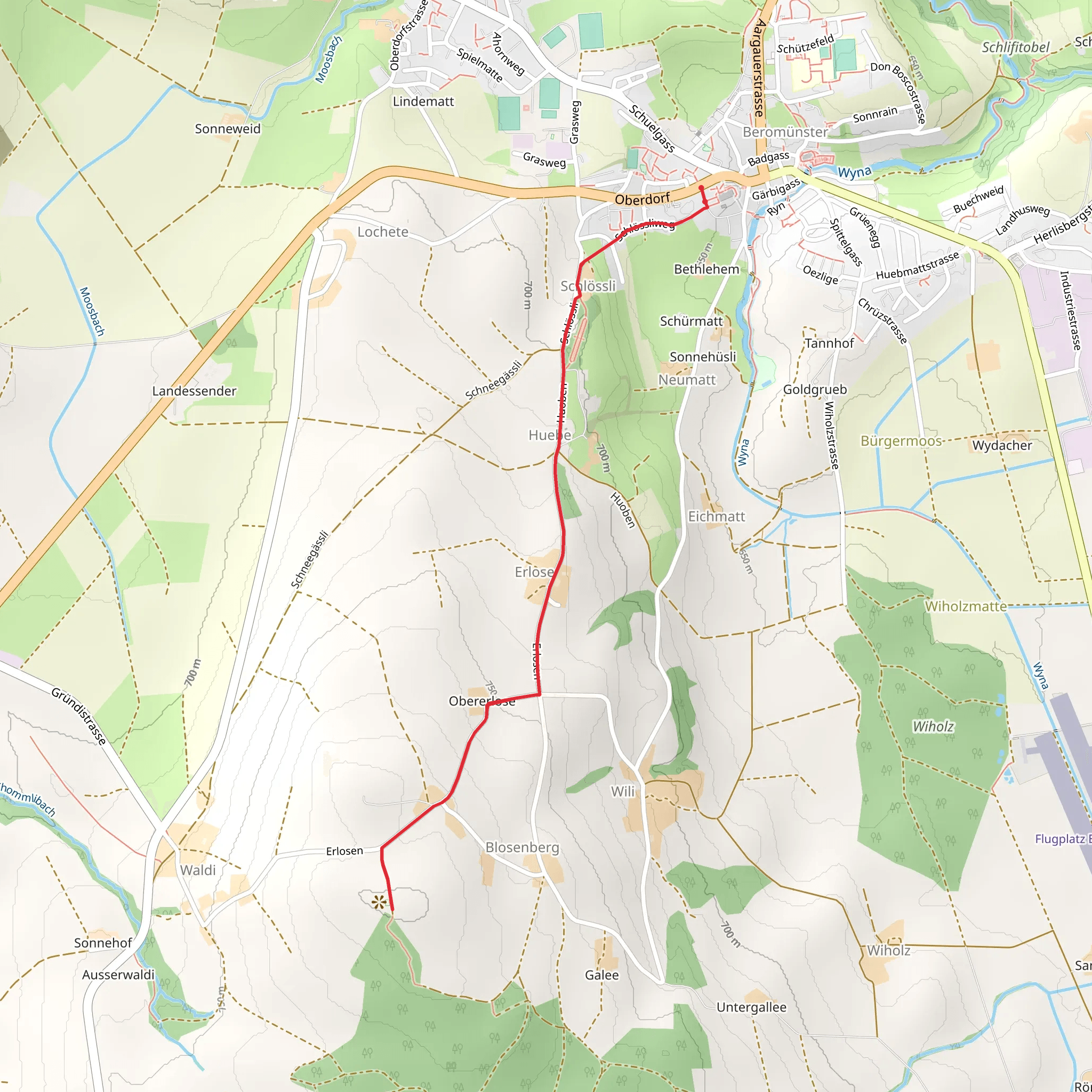 Radioweg Beromünster mobile static map