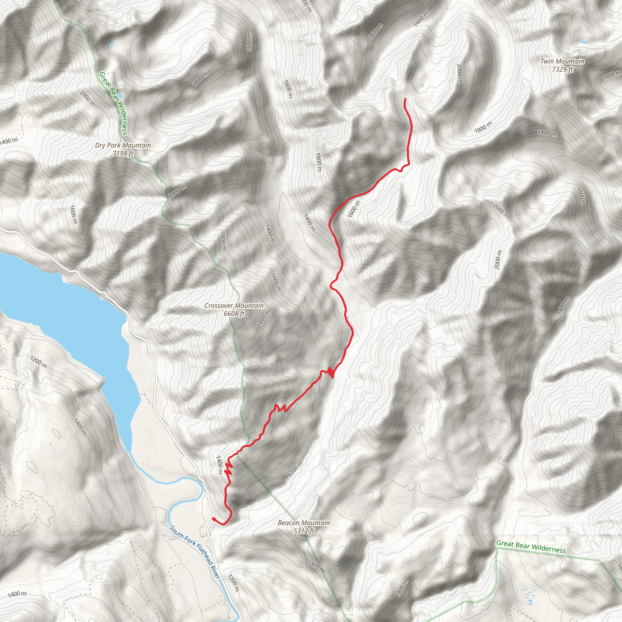 Lower Twin Trail mobile static map
