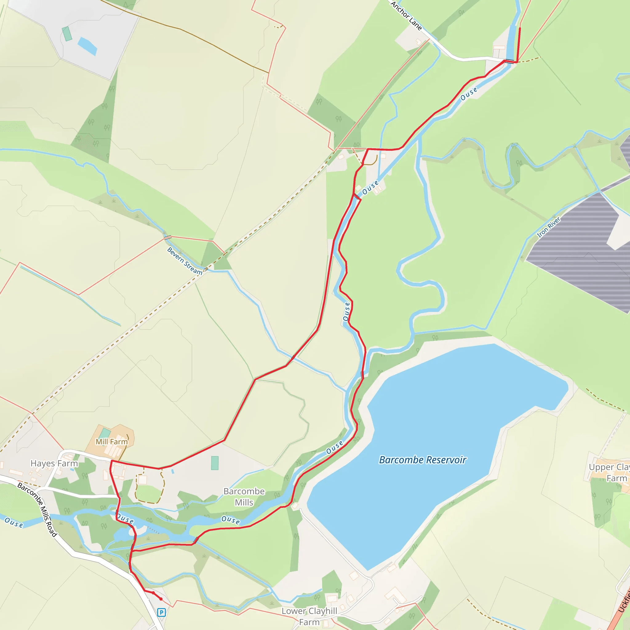 Barcombe Mills Walk mobile static map