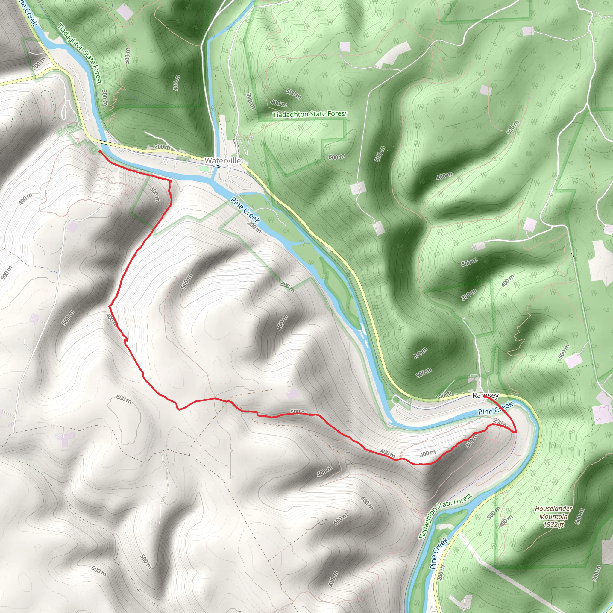 Tiadaghton Trail mobile static map