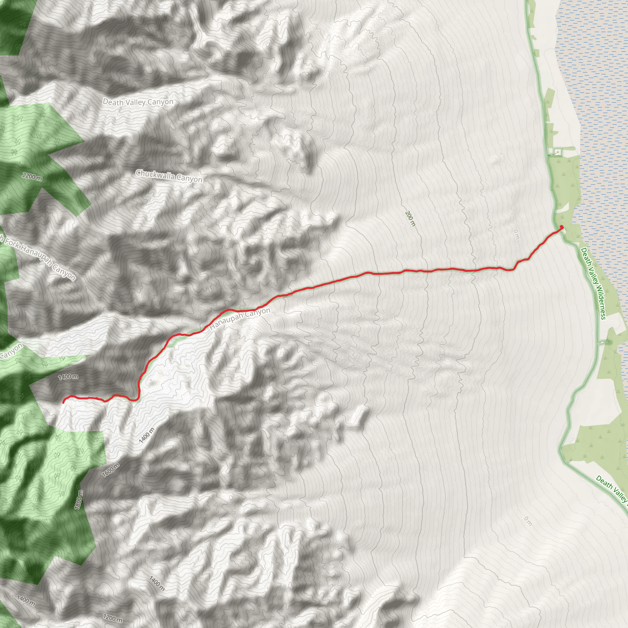 Hanaupah Canyon Hiking Route mobile static map