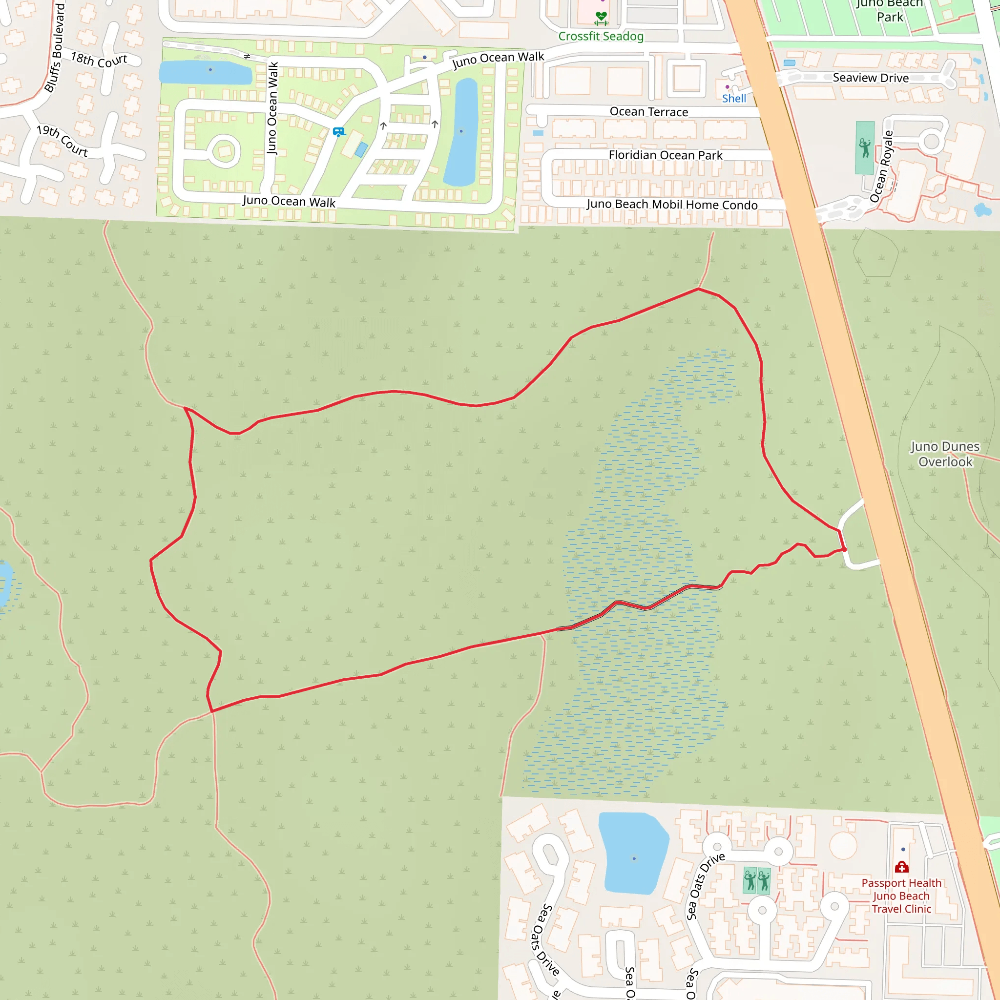 Juno Dunes Natural Area Loop mobile static map