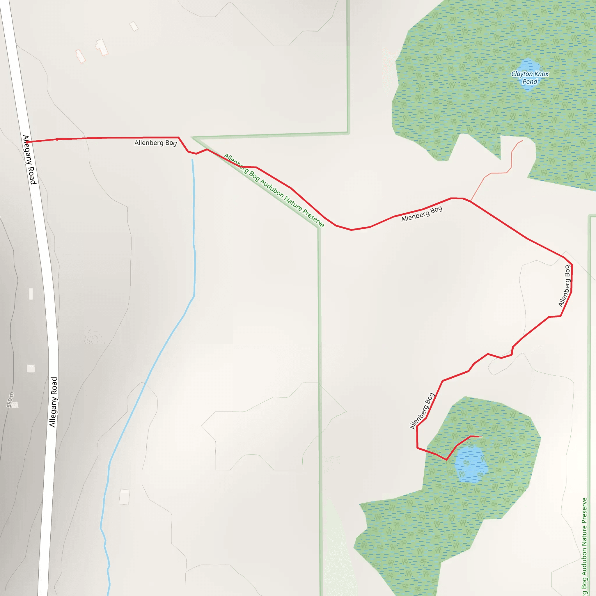 Allenberg Bog Trail mobile static map