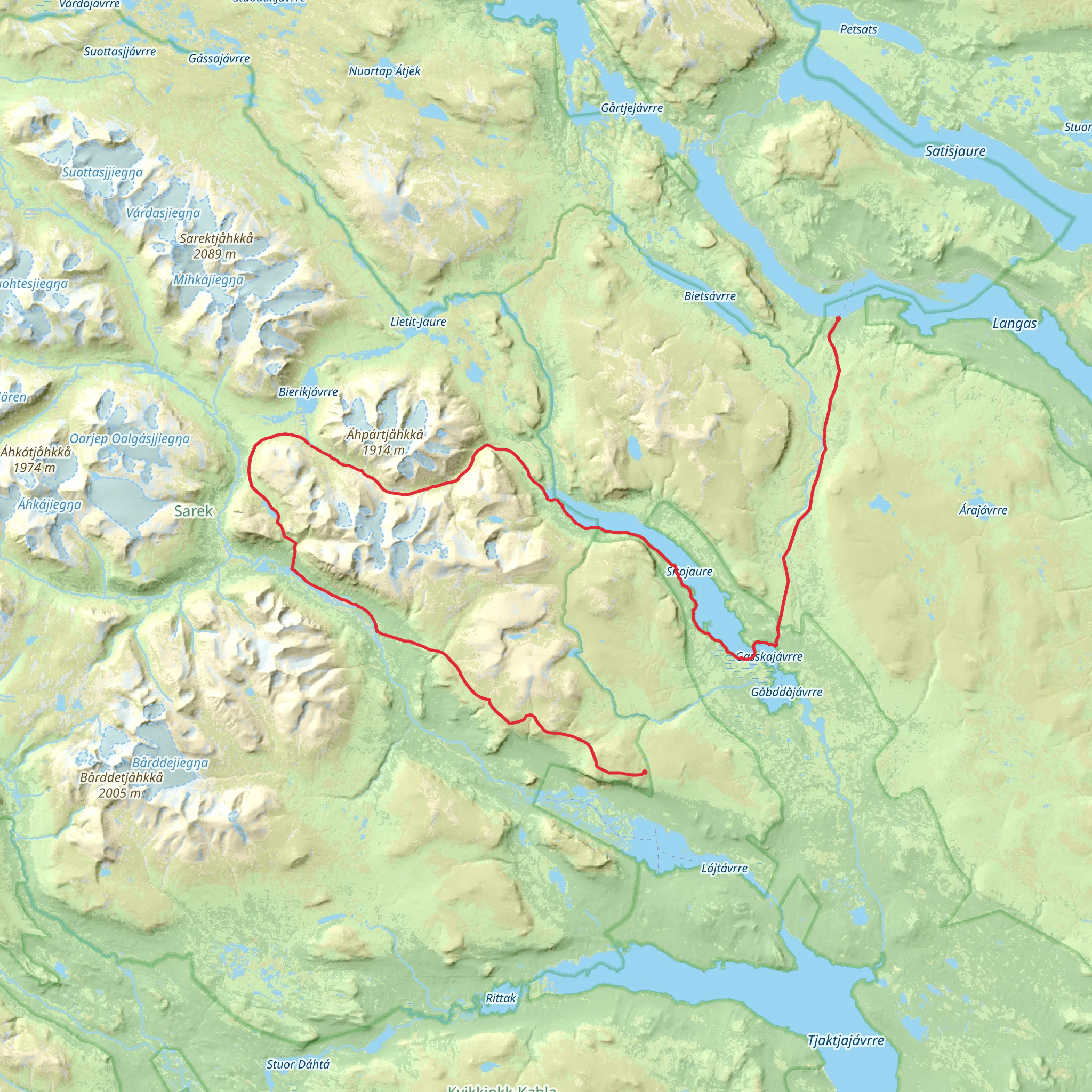 Sarek National Park Trek mobile static map