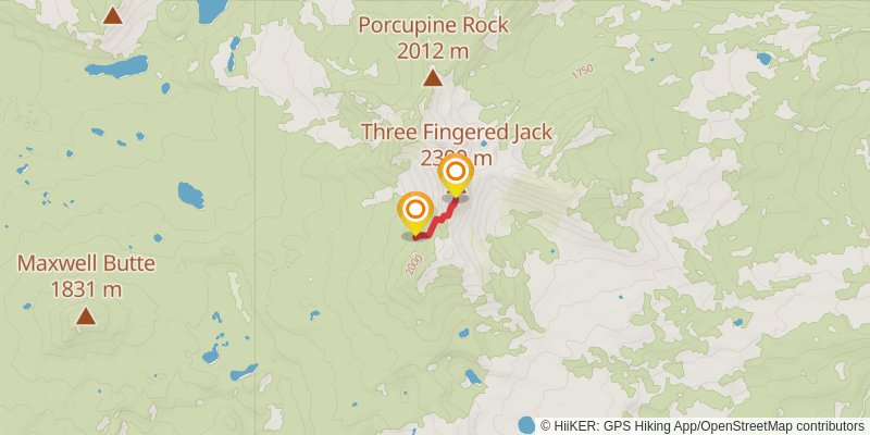 Mount Jefferson Wilderness Traverse spur 2 Map