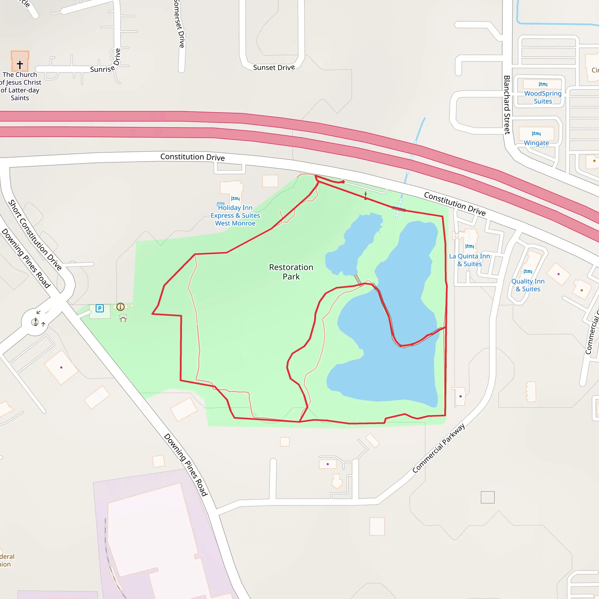 Restoration Park Loop mobile static map