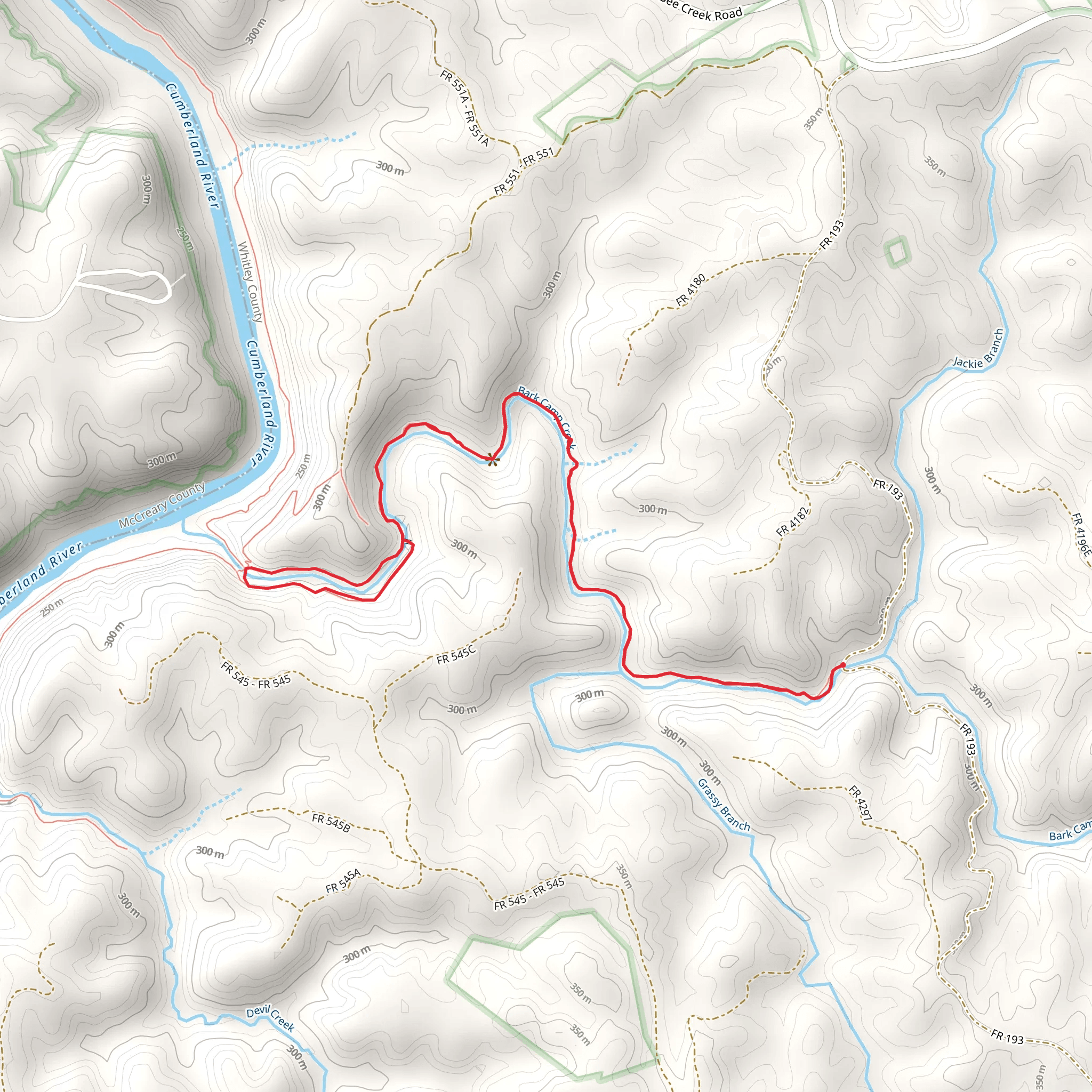 Bark Camp Trail mobile static map