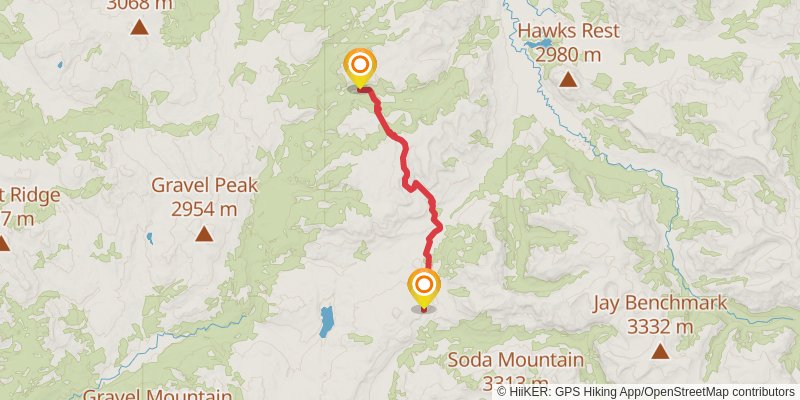 Continental Divide Trail - Wyoming stage 35 Map