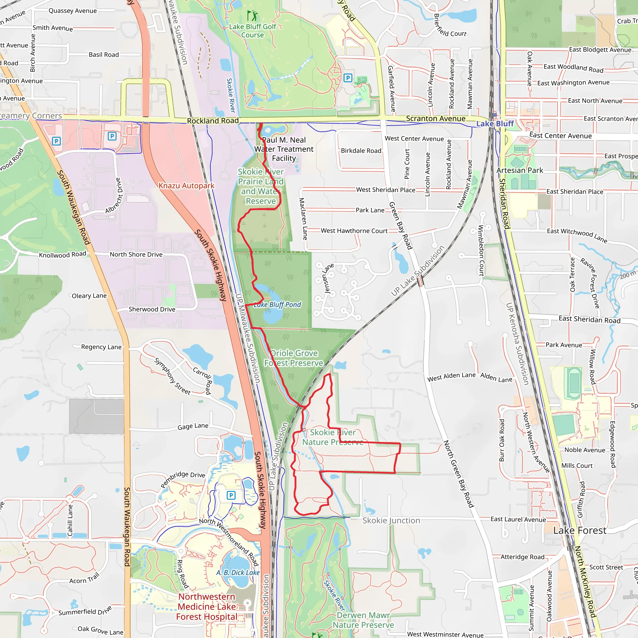 Skokie River Nature Preserve mobile static map