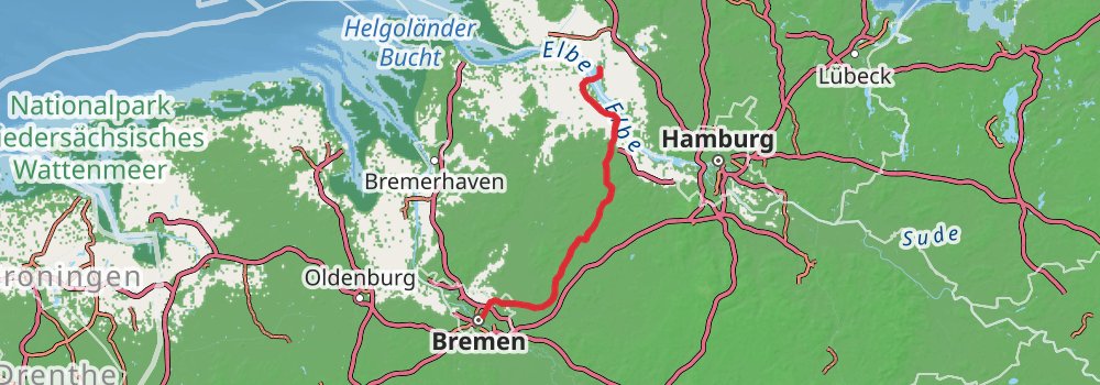 Camino Flensburg-Perl via Bremen stage 2 Map