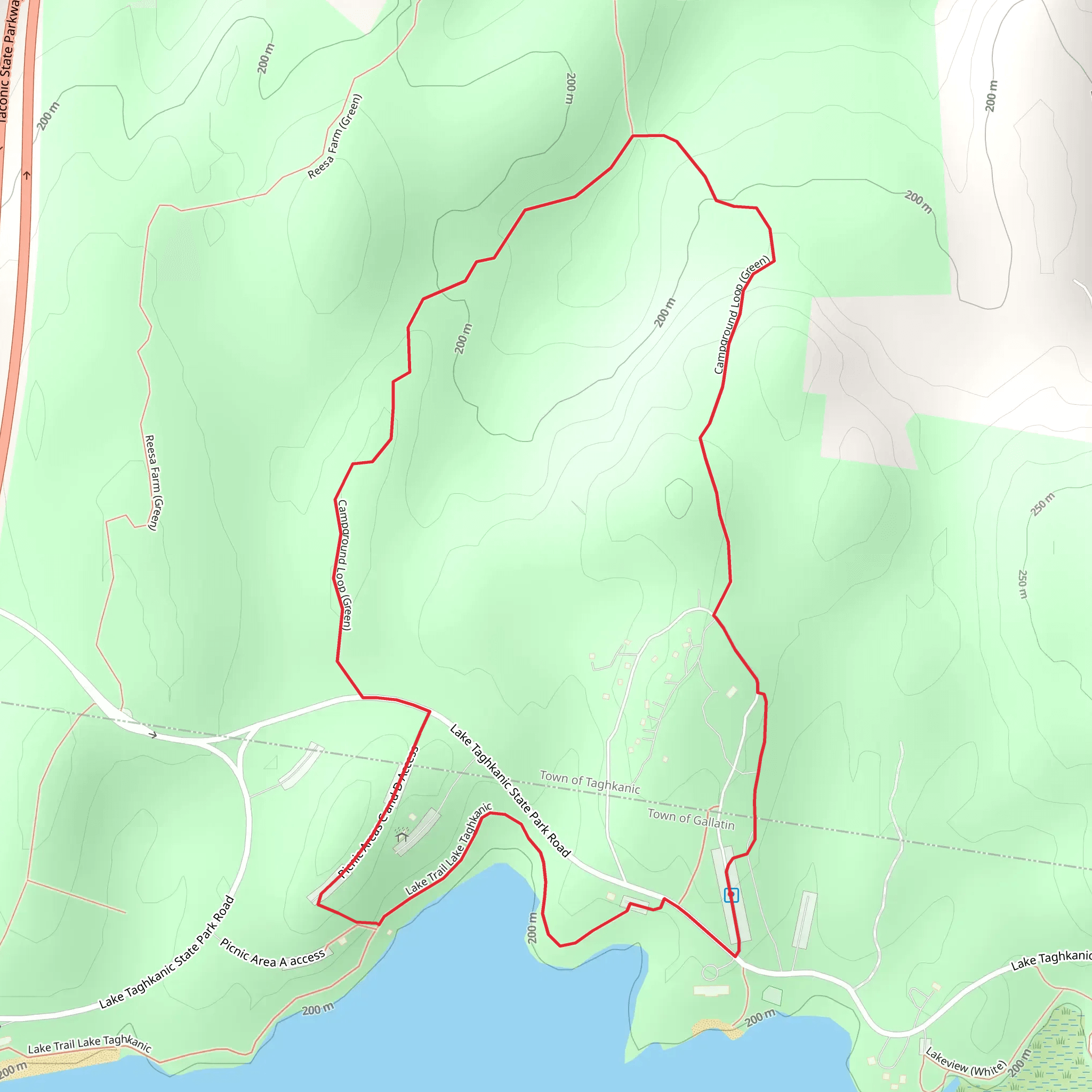 Lake Taghkanic State Park Loop Trail mobile static map