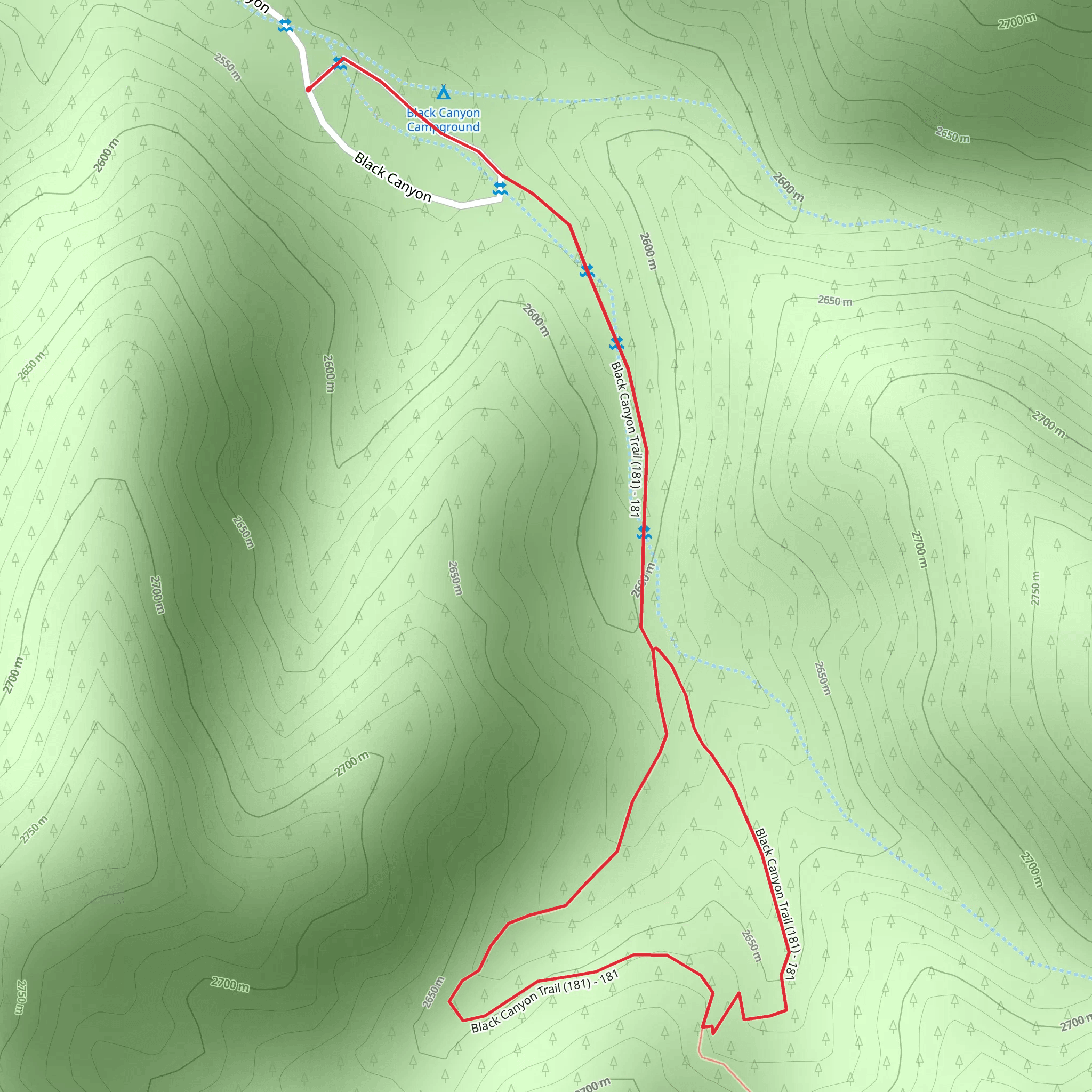 Black Canyon Loop Trail mobile static map