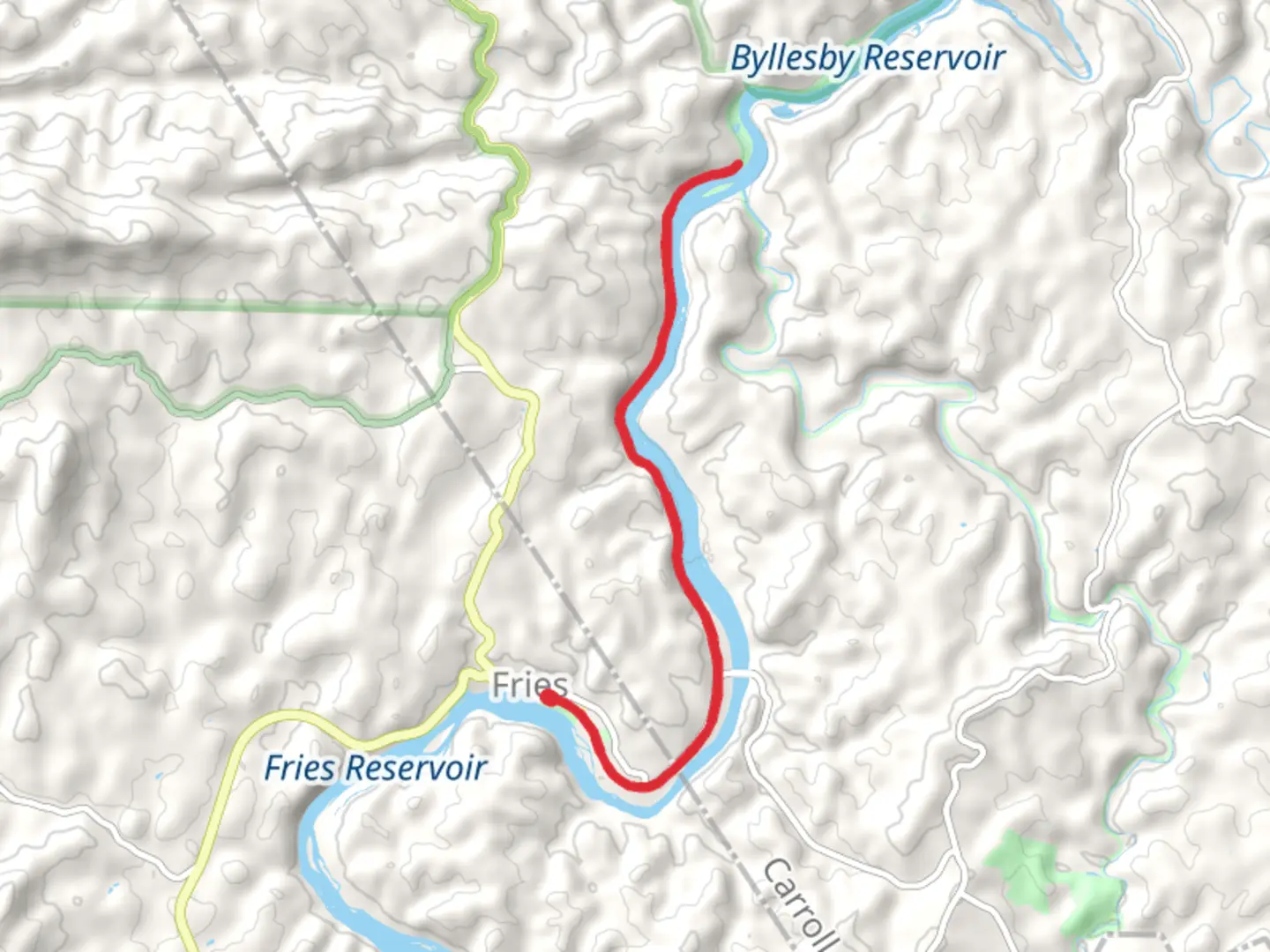 An image depicting the trail New River Trail to Fries Junction and its surrounding area.