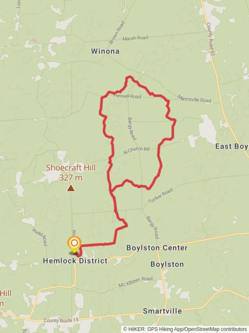 An image depicting the trail Winona Way - Ted's Turn Loop and its surrounding area.