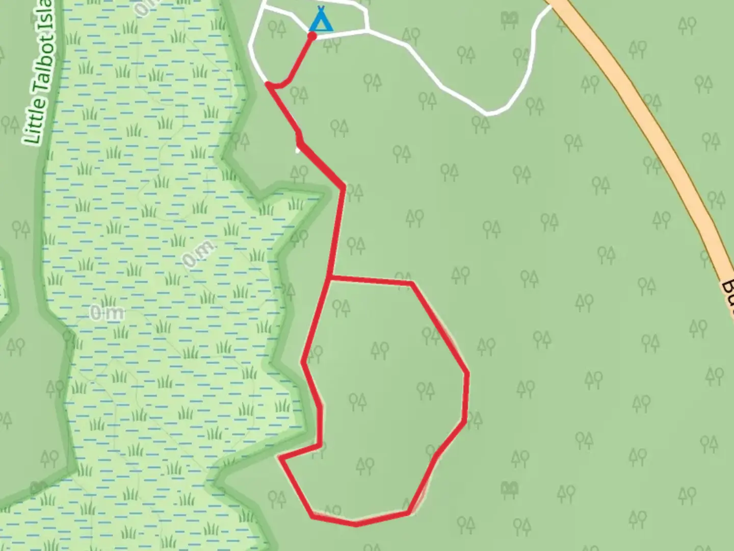 An image depicting the trail Little Talbot Island State Park Trail and its surrounding area.