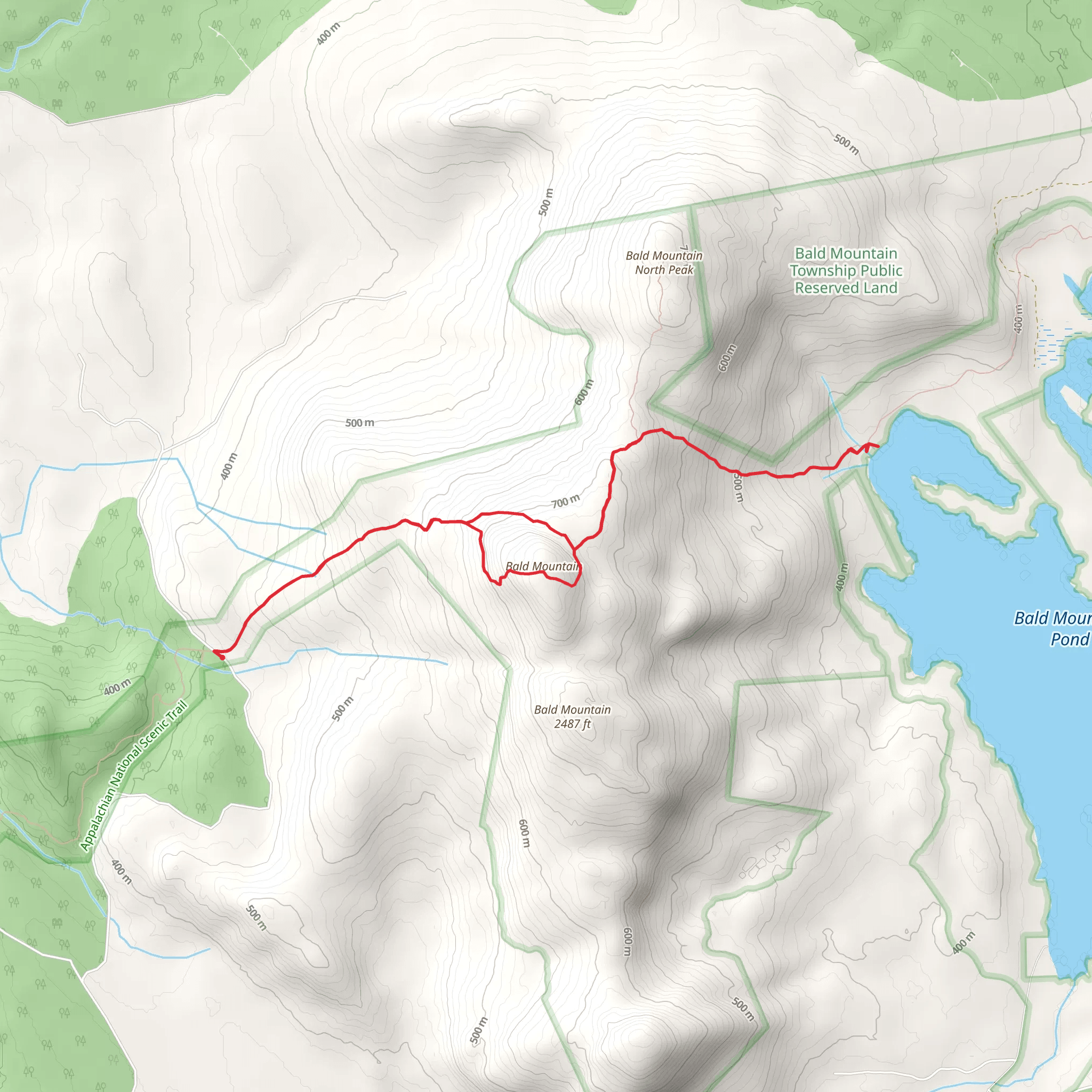 Bald Mountain and Pond mobile static map