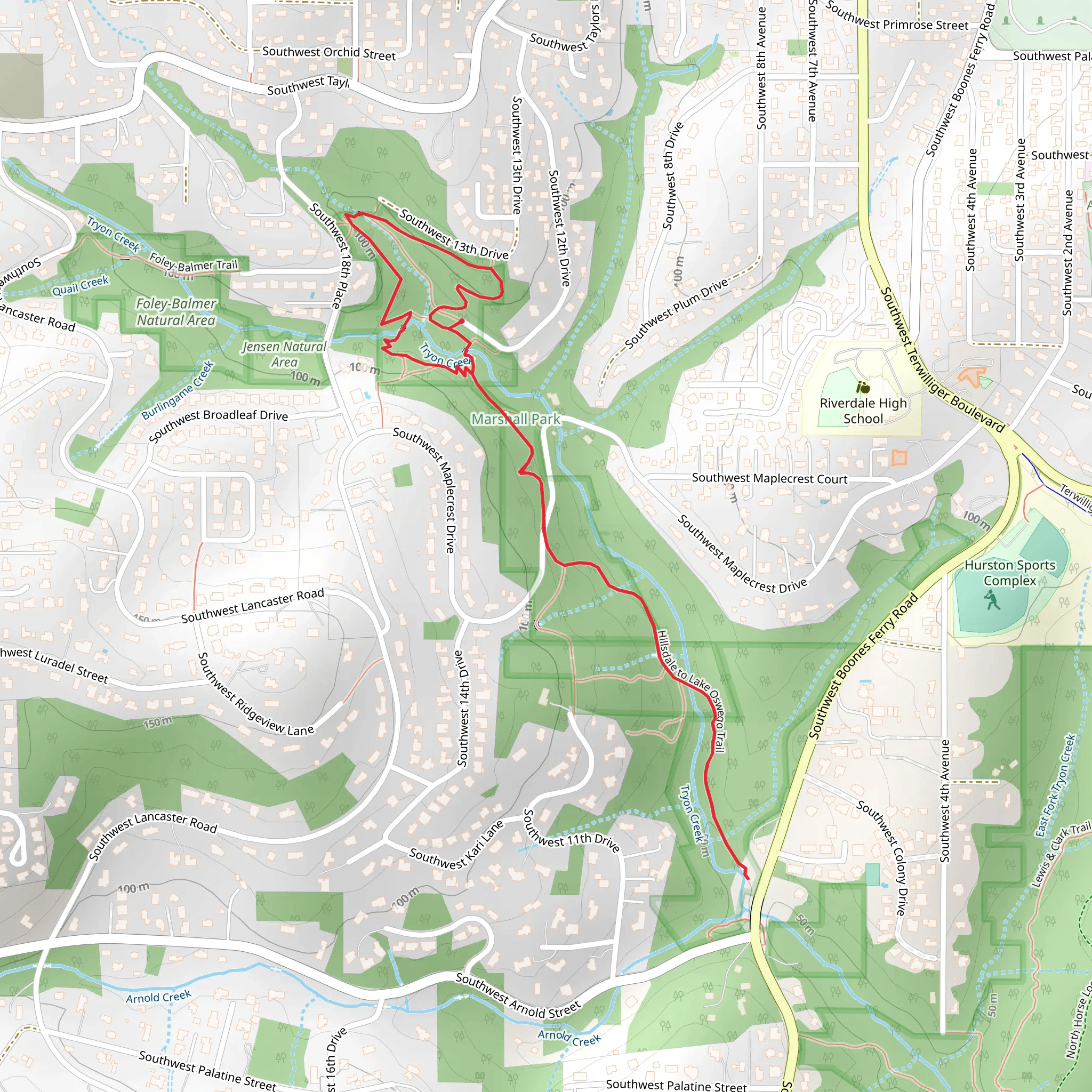 Marshall Park Loop mobile static map