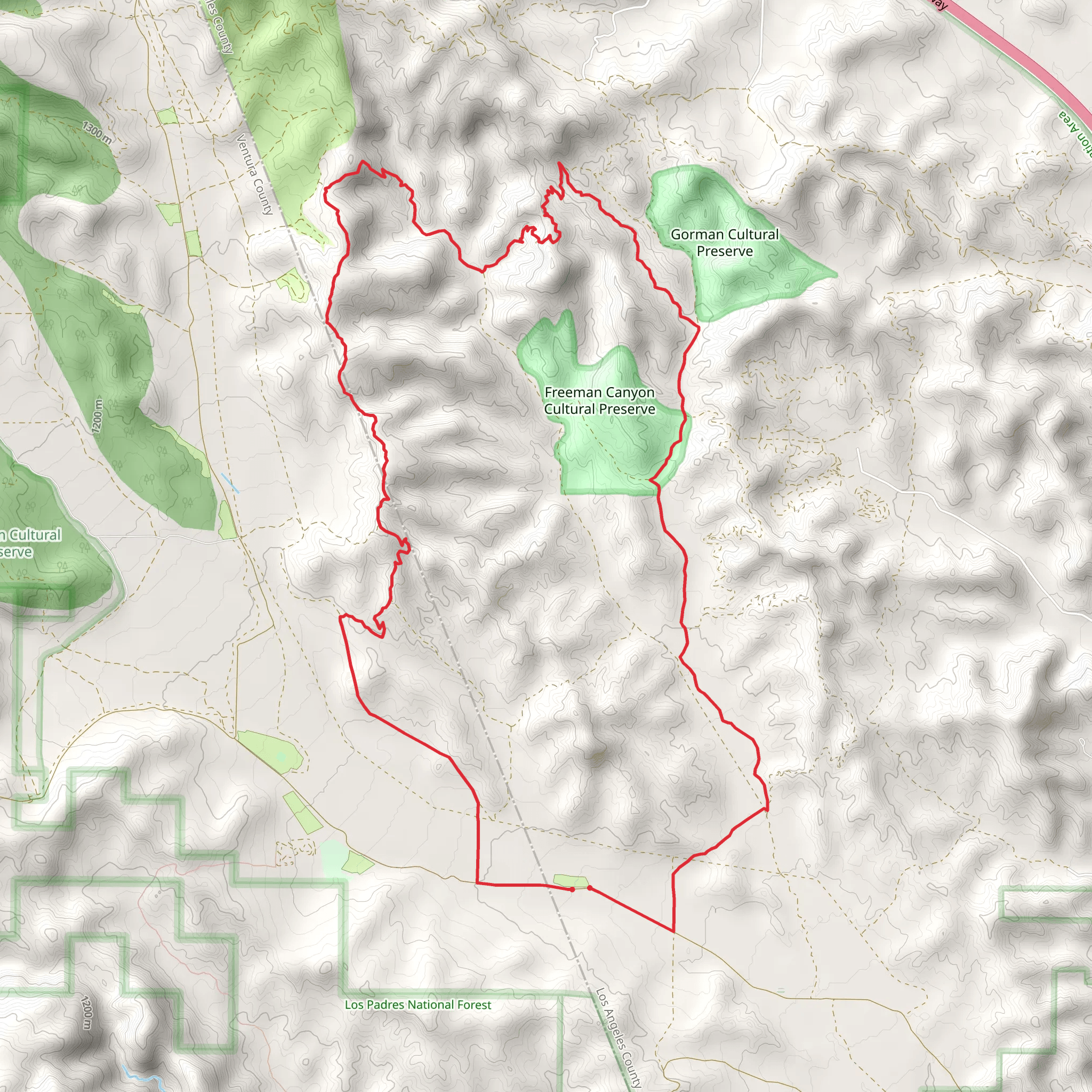 Freeman Canyon Cultural Preserve Short Loop mobile static map