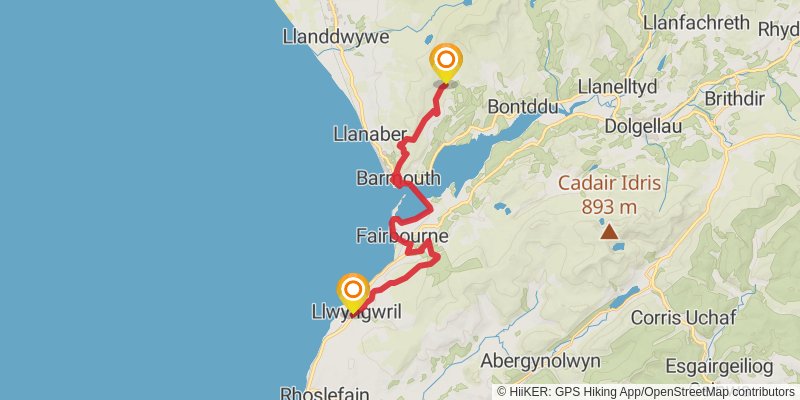 Aberdovey to Porthmadog Walk stage 3 Map