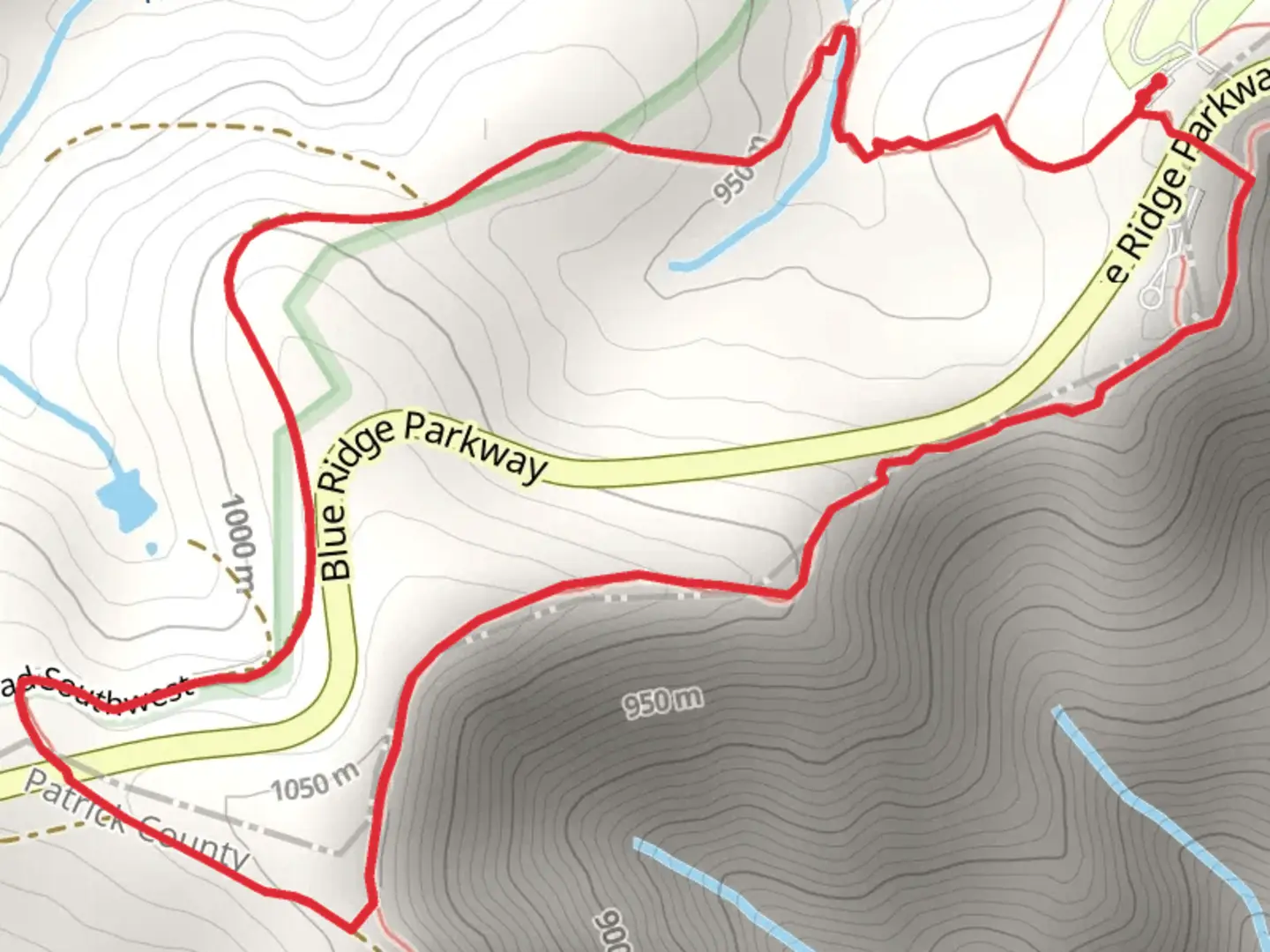 An image depicting the trail Rock Castle Gorge and Blue Ridge Loop Trail and its surrounding area.