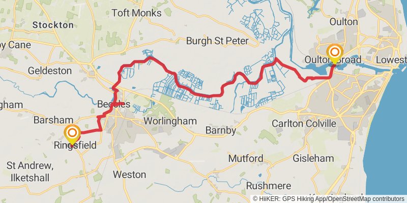 East Suffolk Line Walks stage 5 Map