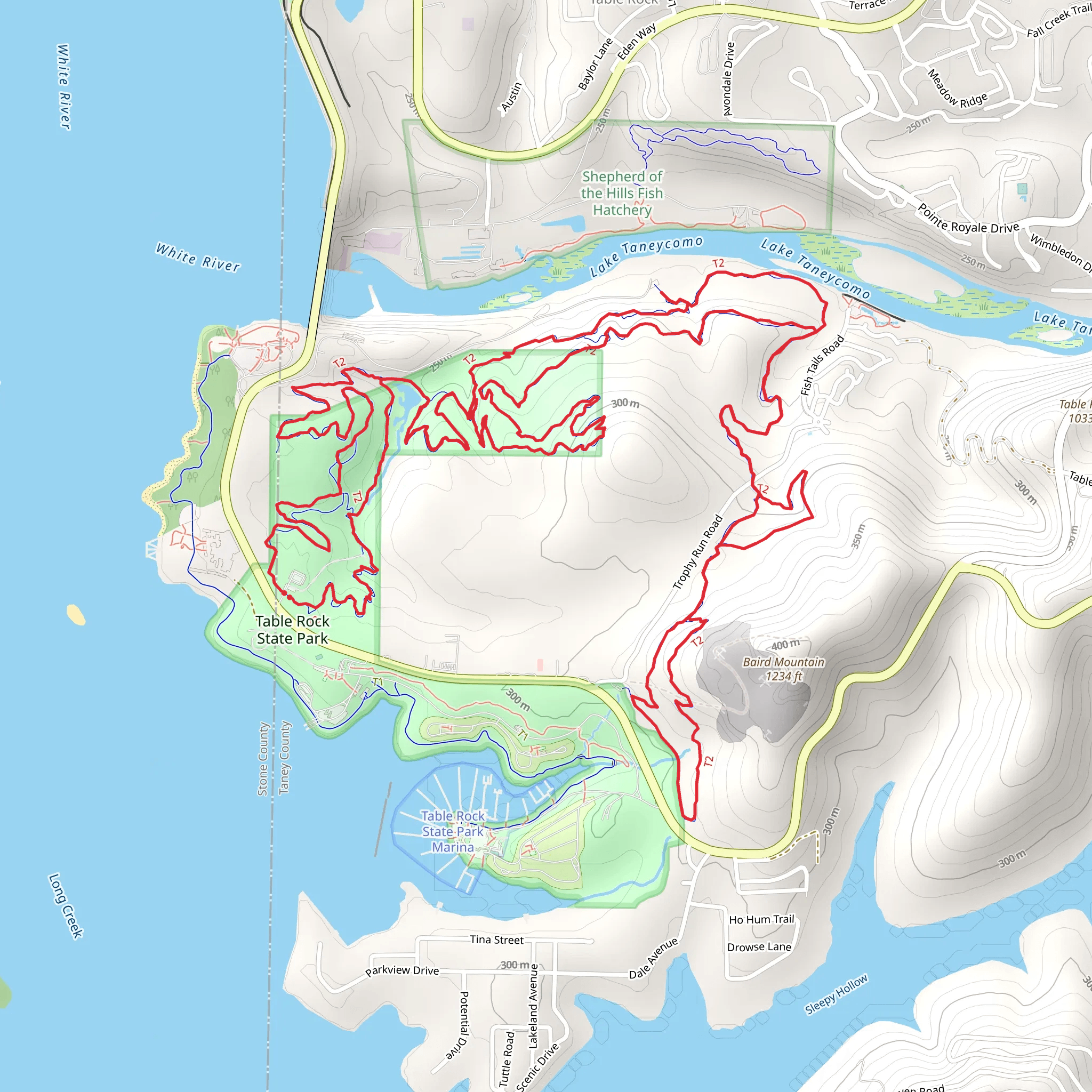 White River Valley Trail System - Red, Green and Blue Loop mobile static map