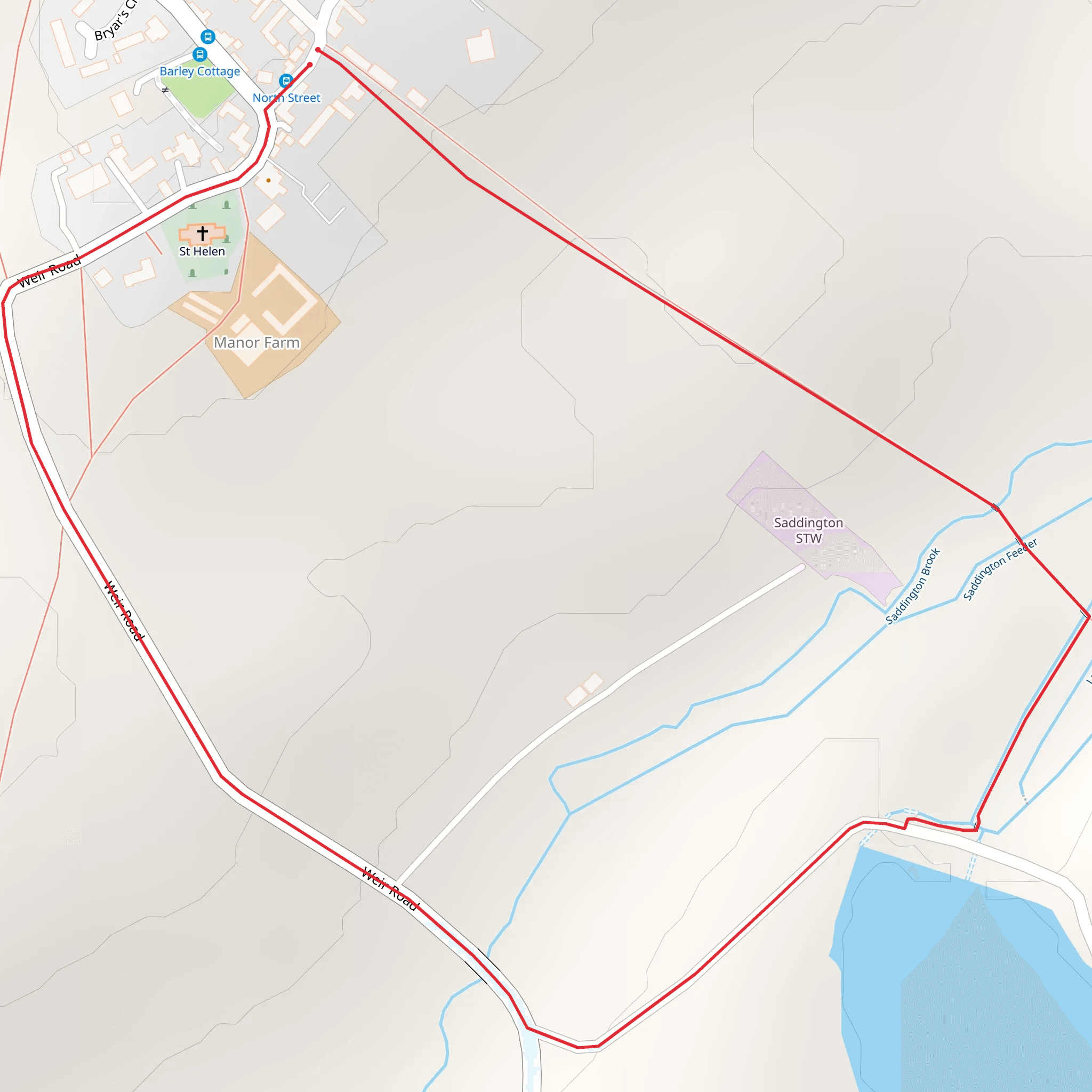 Saddington Reservoir mobile static map