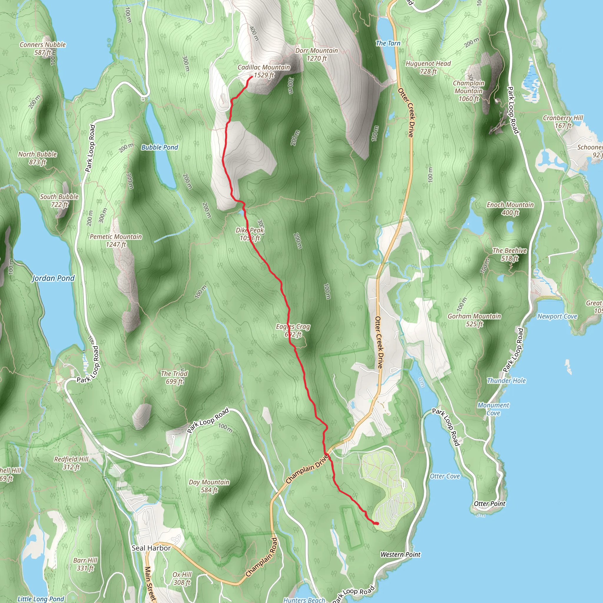 Cadillac South Ridge Trail mobile static map