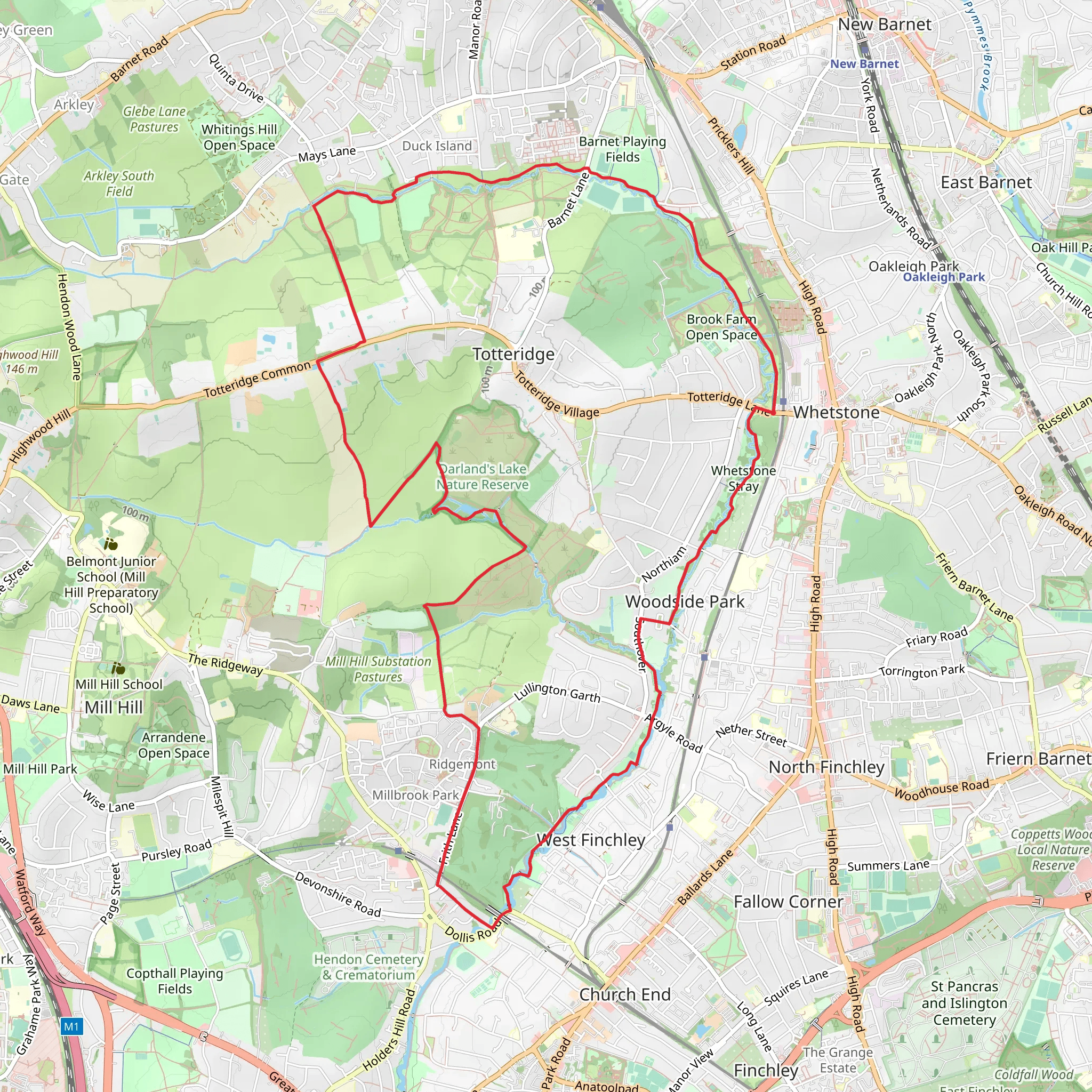 Totteridge and Whetstone Circular - London Borough of Barnet mobile static map