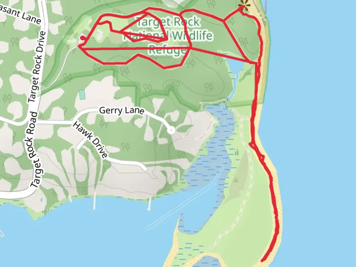An image depicting the trail East Fort Point via Gardener's Path Loop and its surrounding area.