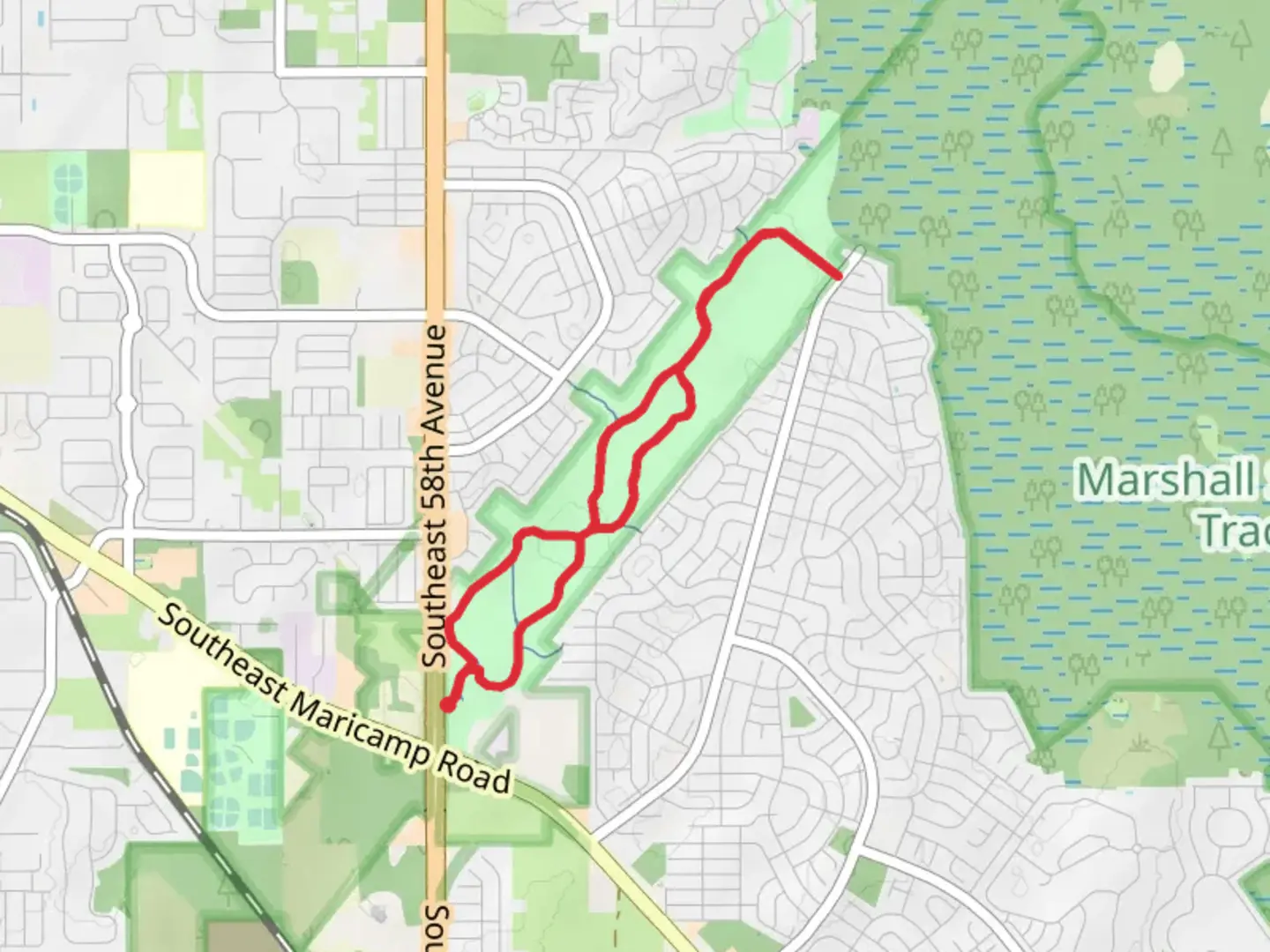 An image depicting the trail Florida National Scenic Loop trail - Southeast 58th Avenue and its surrounding area.
