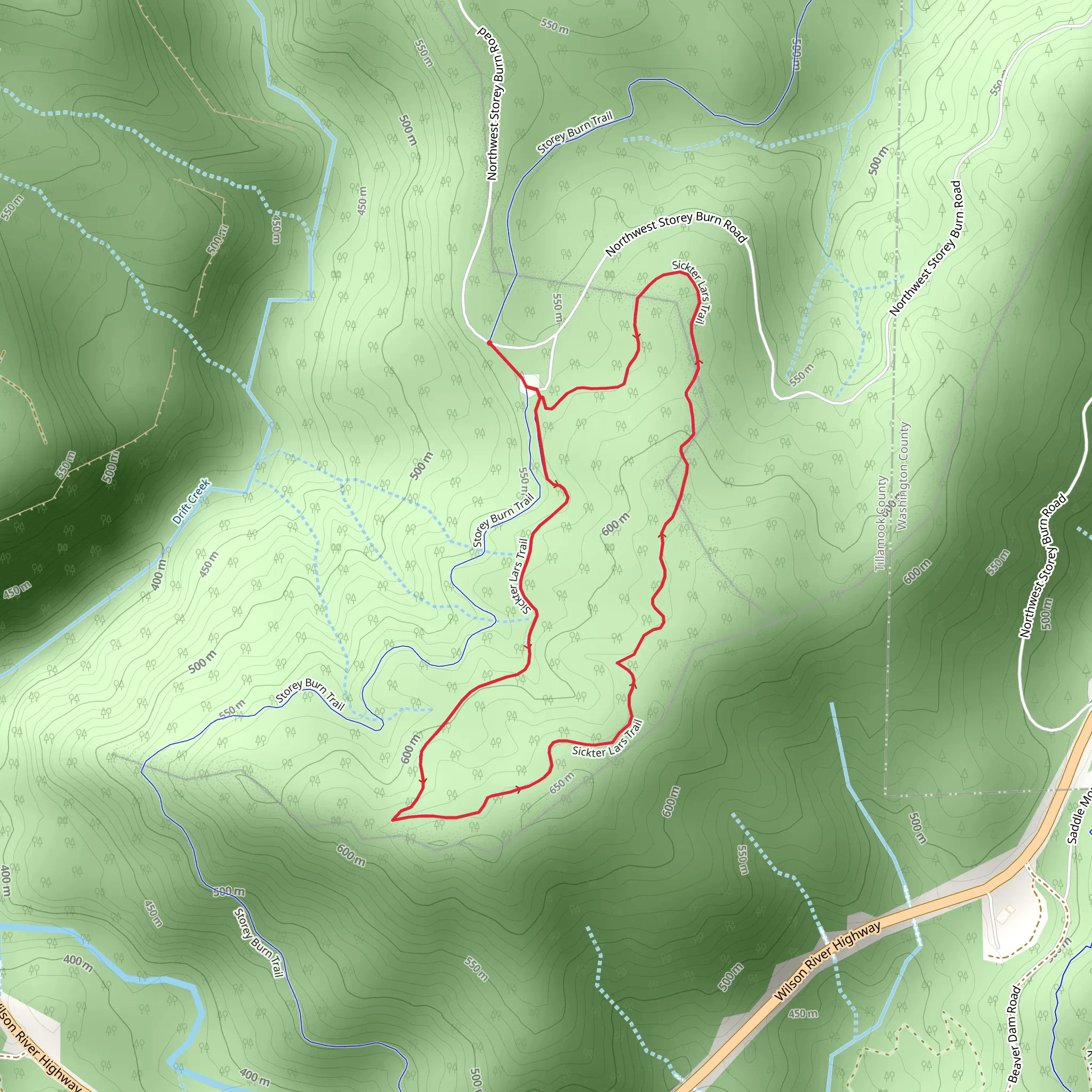 Sickter Lars Loop Trail mobile static map