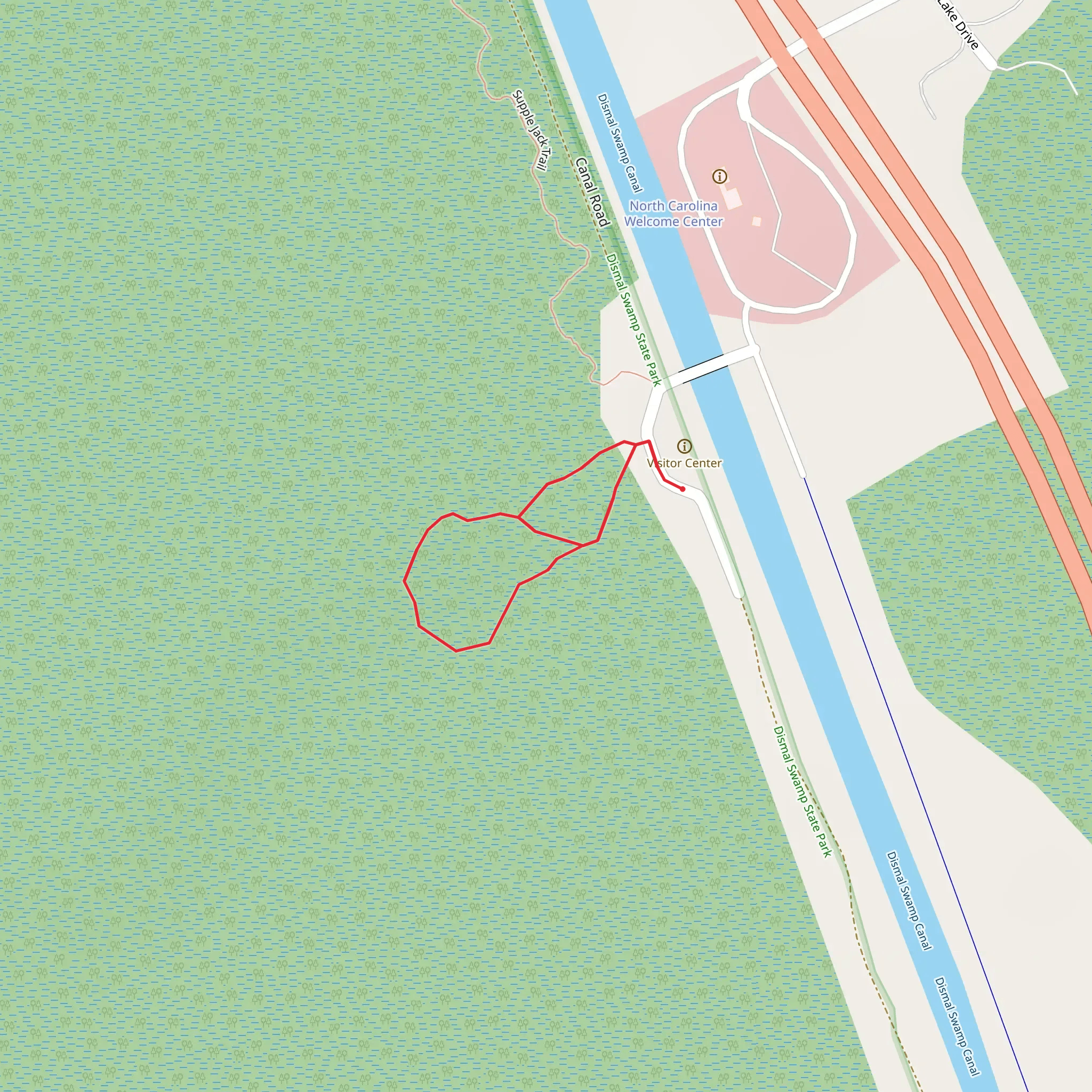 Dismal Swamp Boardwalk Loop mobile static map