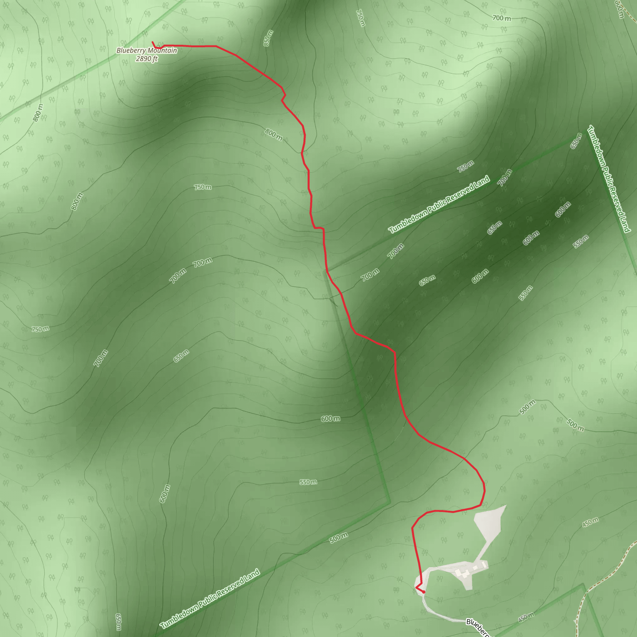 Blueberry Mountain mobile static map