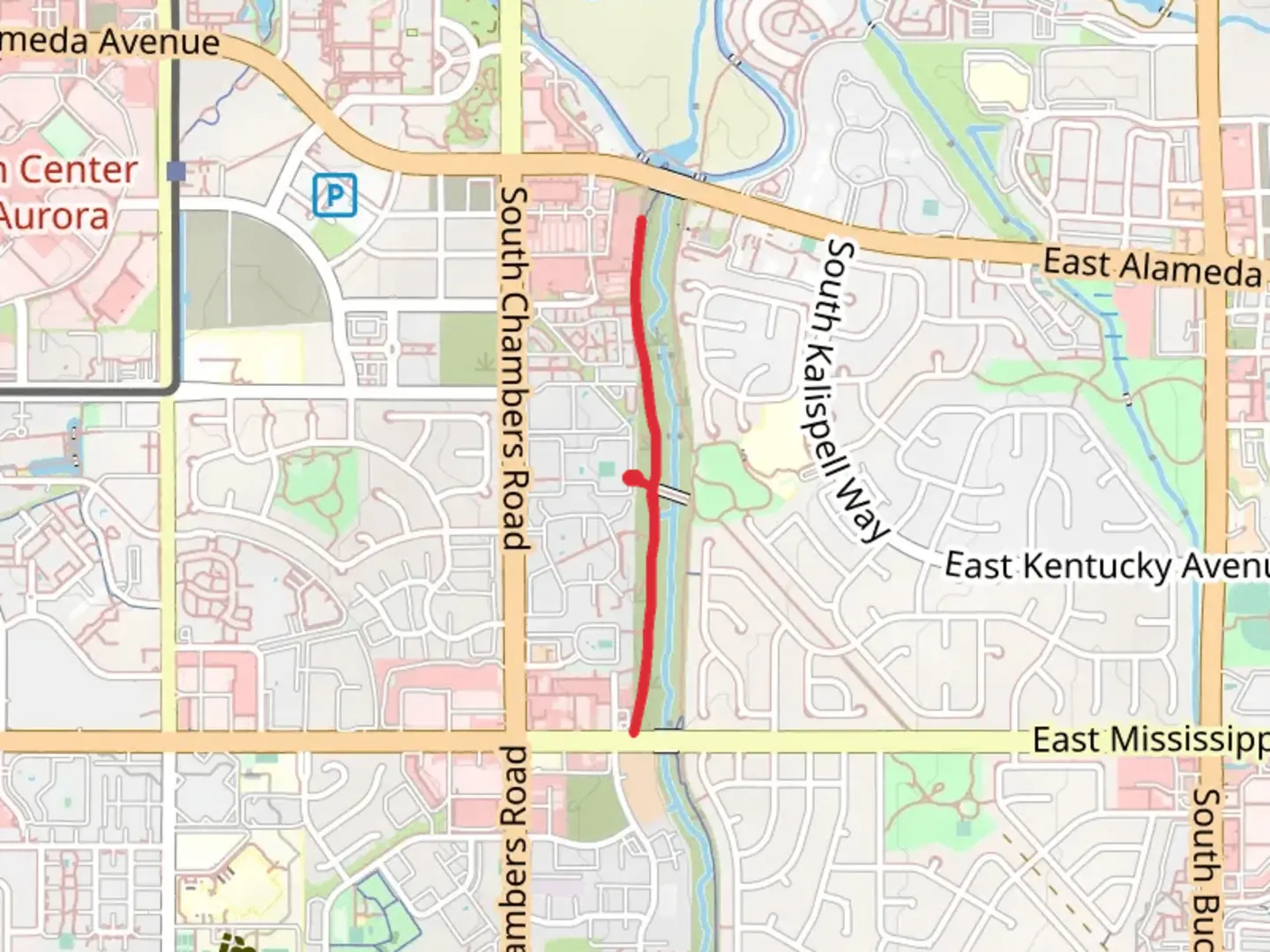 An image depicting the trail Toll Gate Creek Regional Trail and its surrounding area.