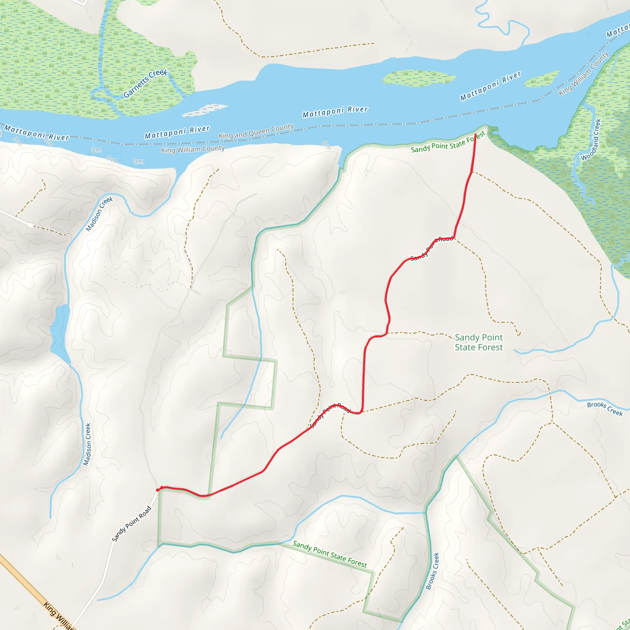 Mattaponi River - Sandy Point Road mobile static map
