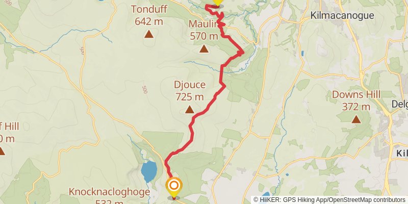 Wicklow Way - 4 Day Dublin to Glenmalure stage 2 Map