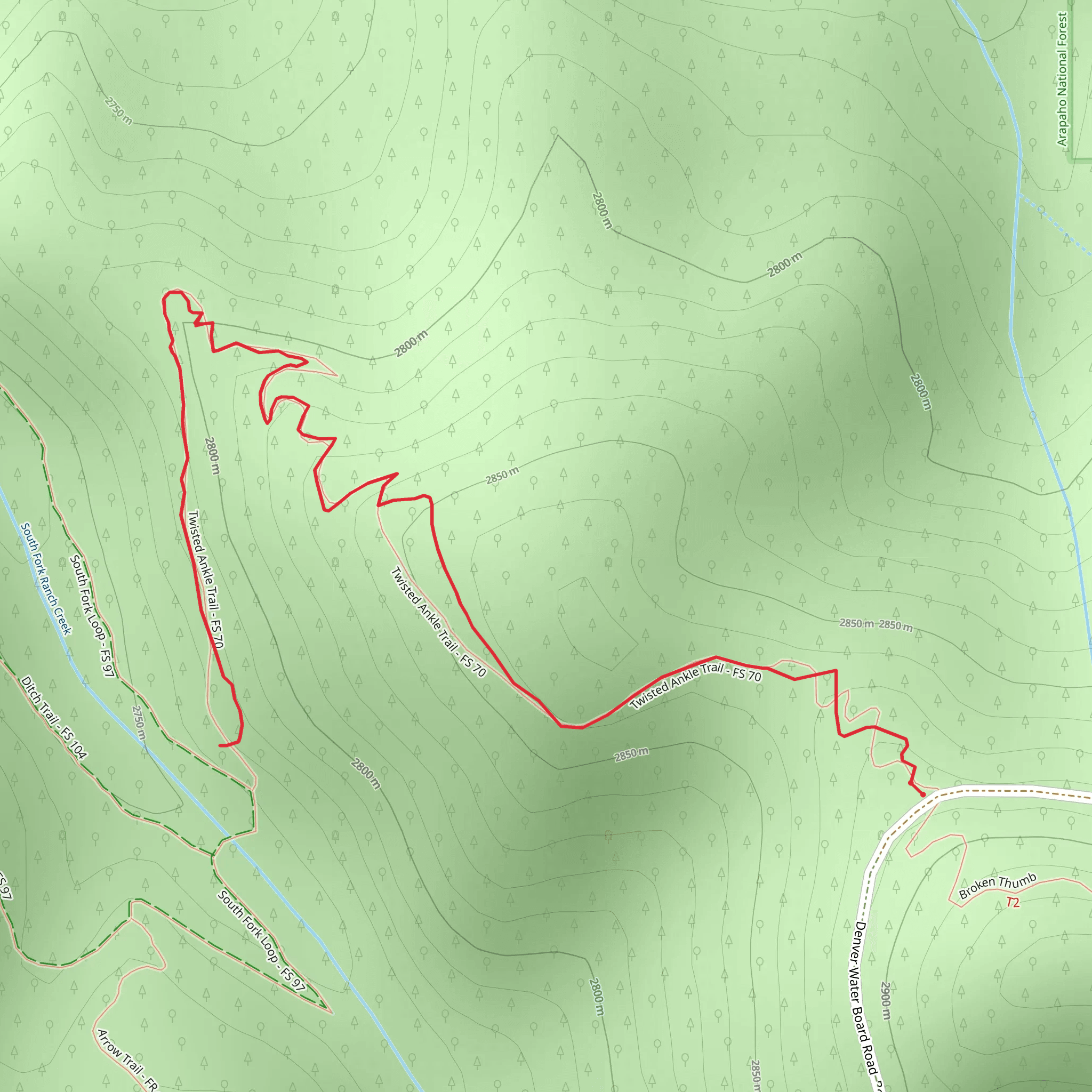 Twisted Ankle Trail mobile static map