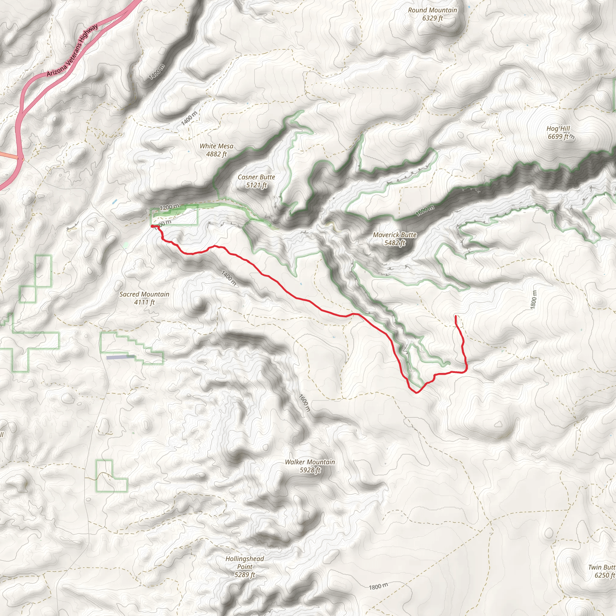 Long Canyon Trail mobile static map