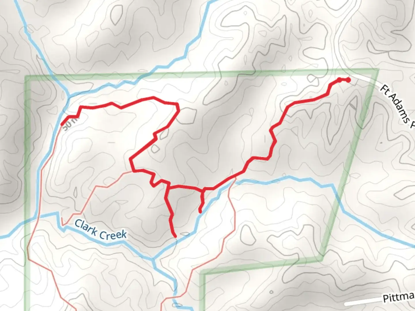 An image depicting the trail Clark Creek Natural Area and its surrounding area.