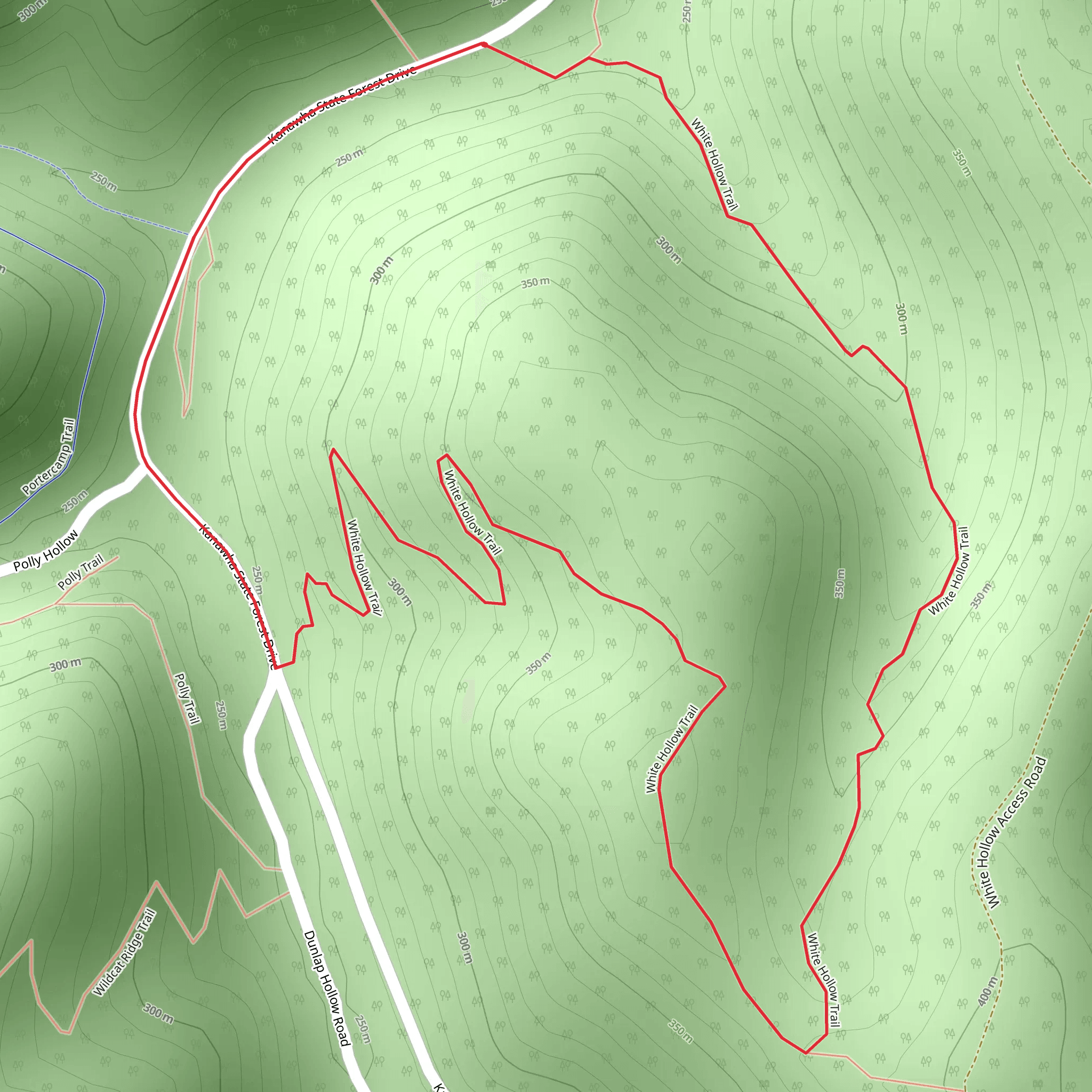 White Hollow Loop Trail mobile static map