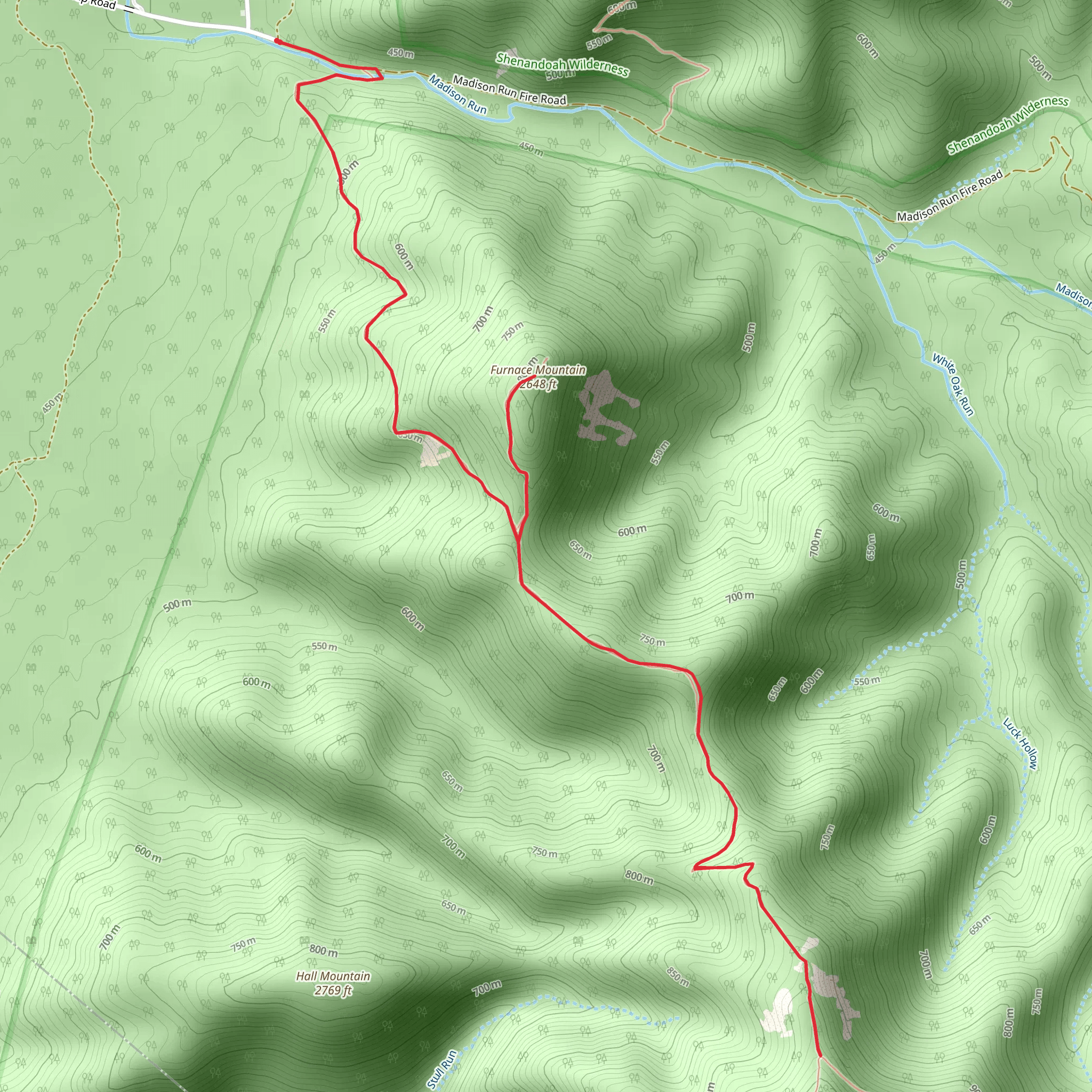 Furnace Mountain Trail mobile static map