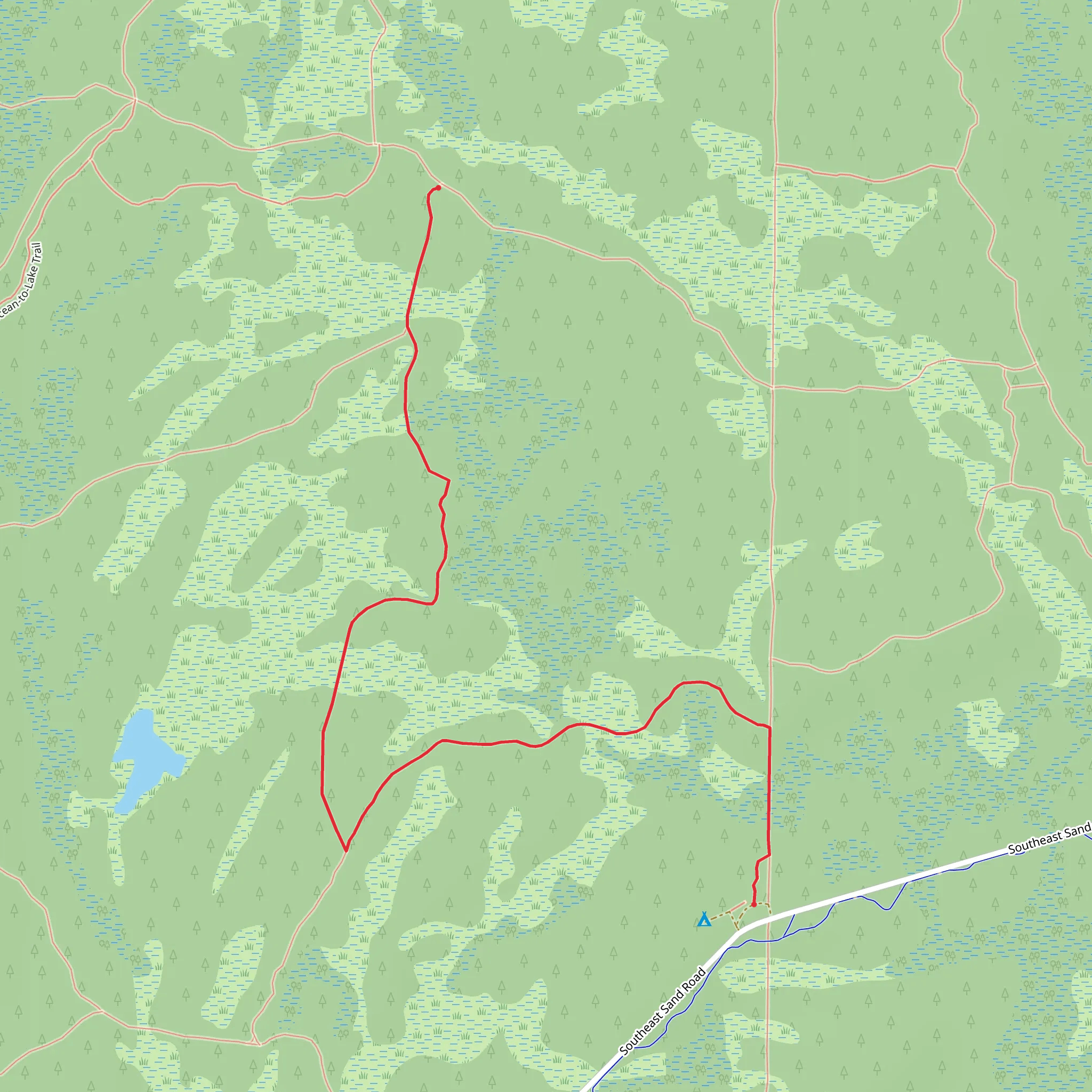 Blue and Red Trail mobile static map