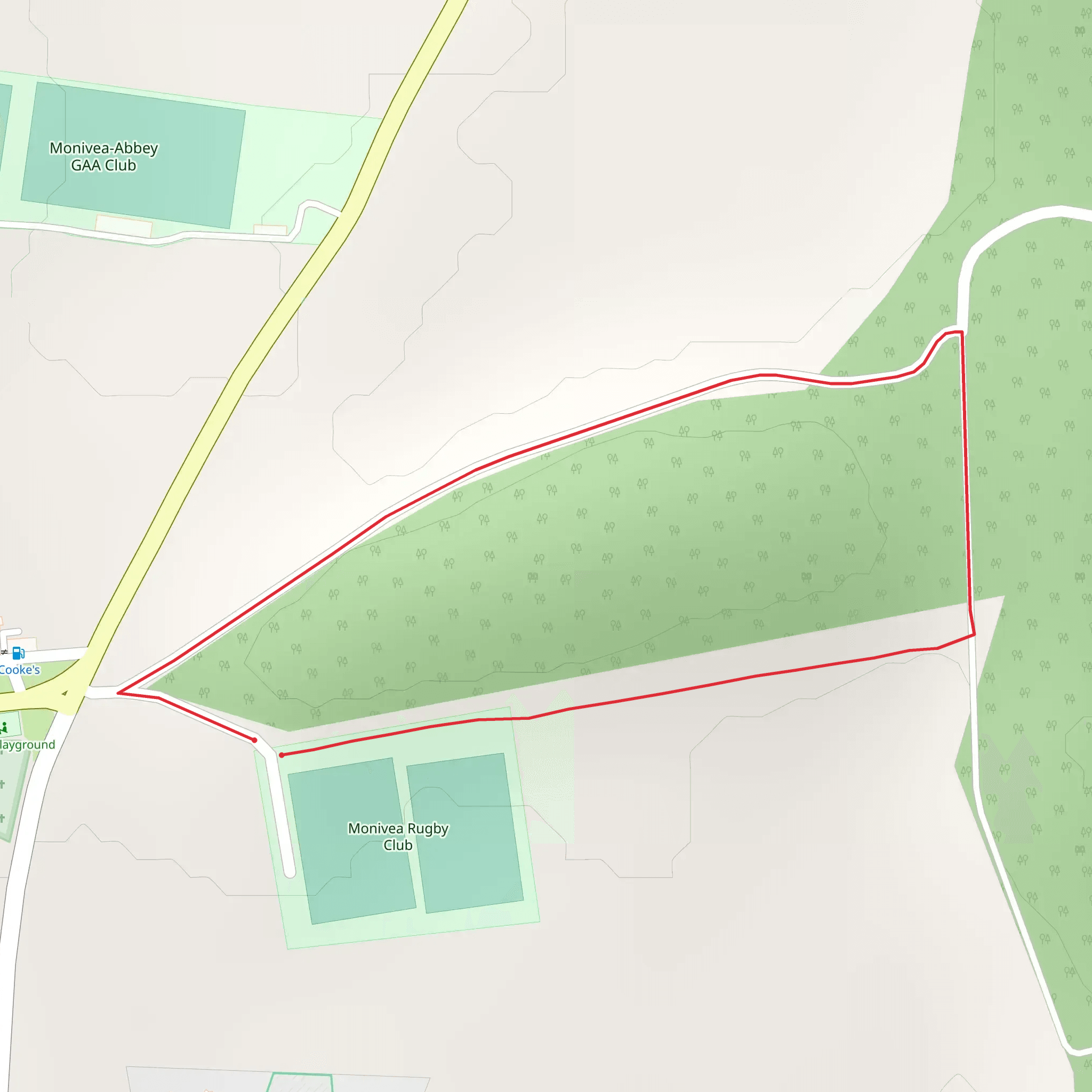 Monivea - Mass Track Trail mobile static map