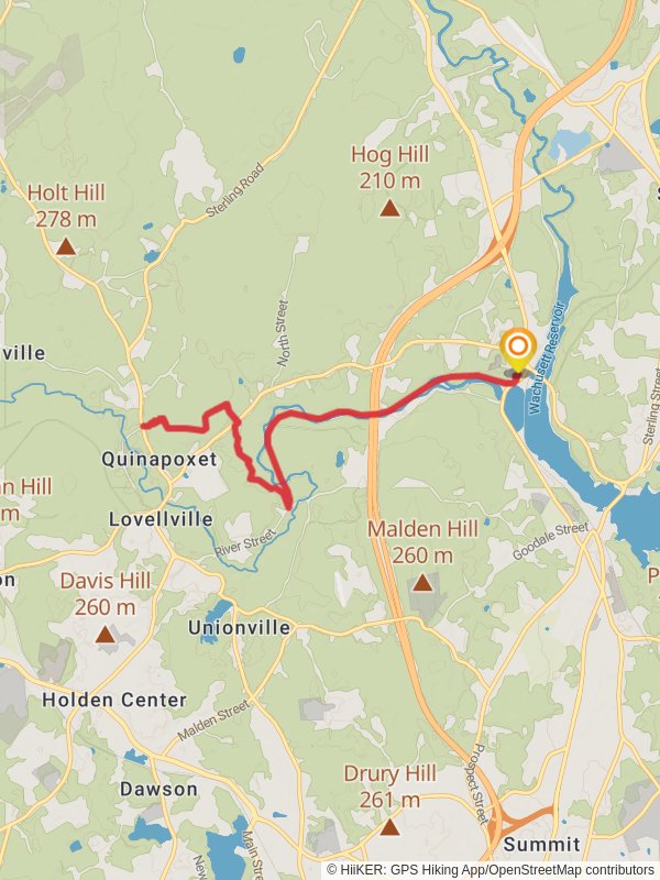 Quinapoxet River from Thomas Street